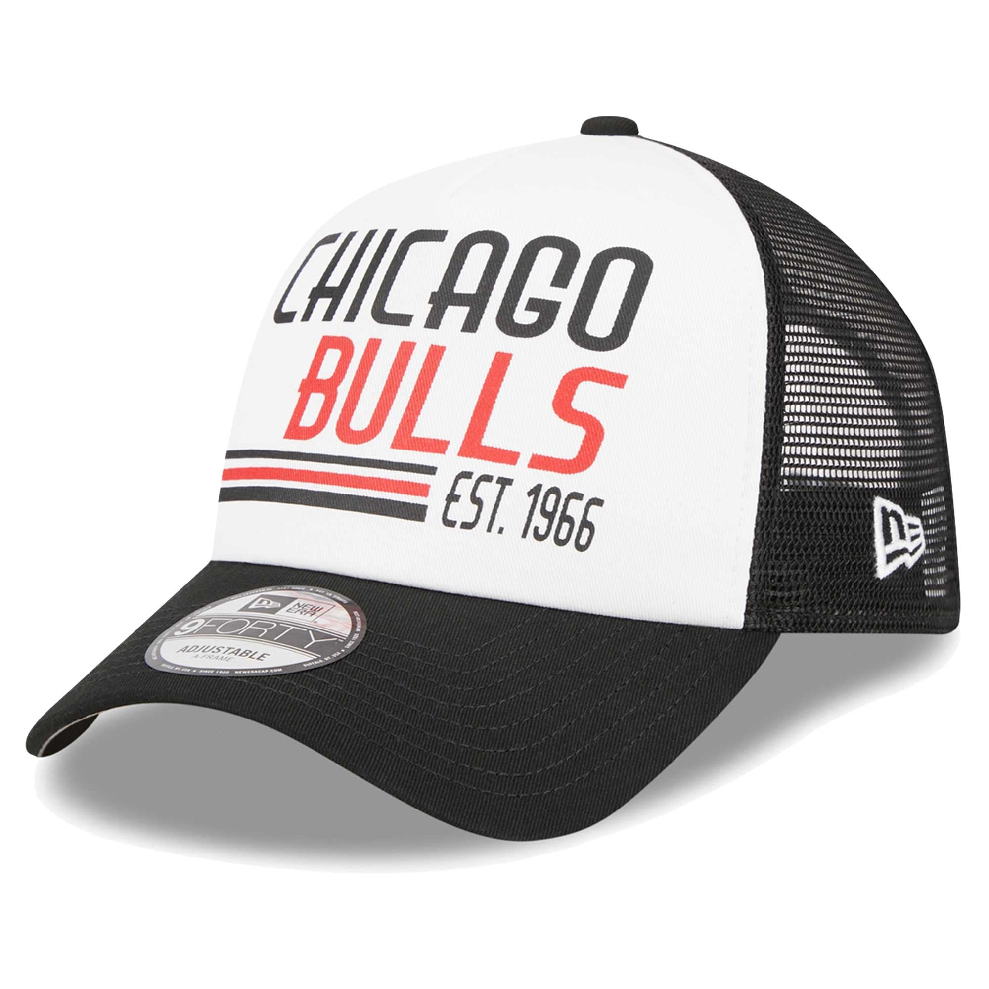 Men's Chicago Bulls New Era White Lift Pass Foam Front Trucker 9FORTY Adjustable Hat