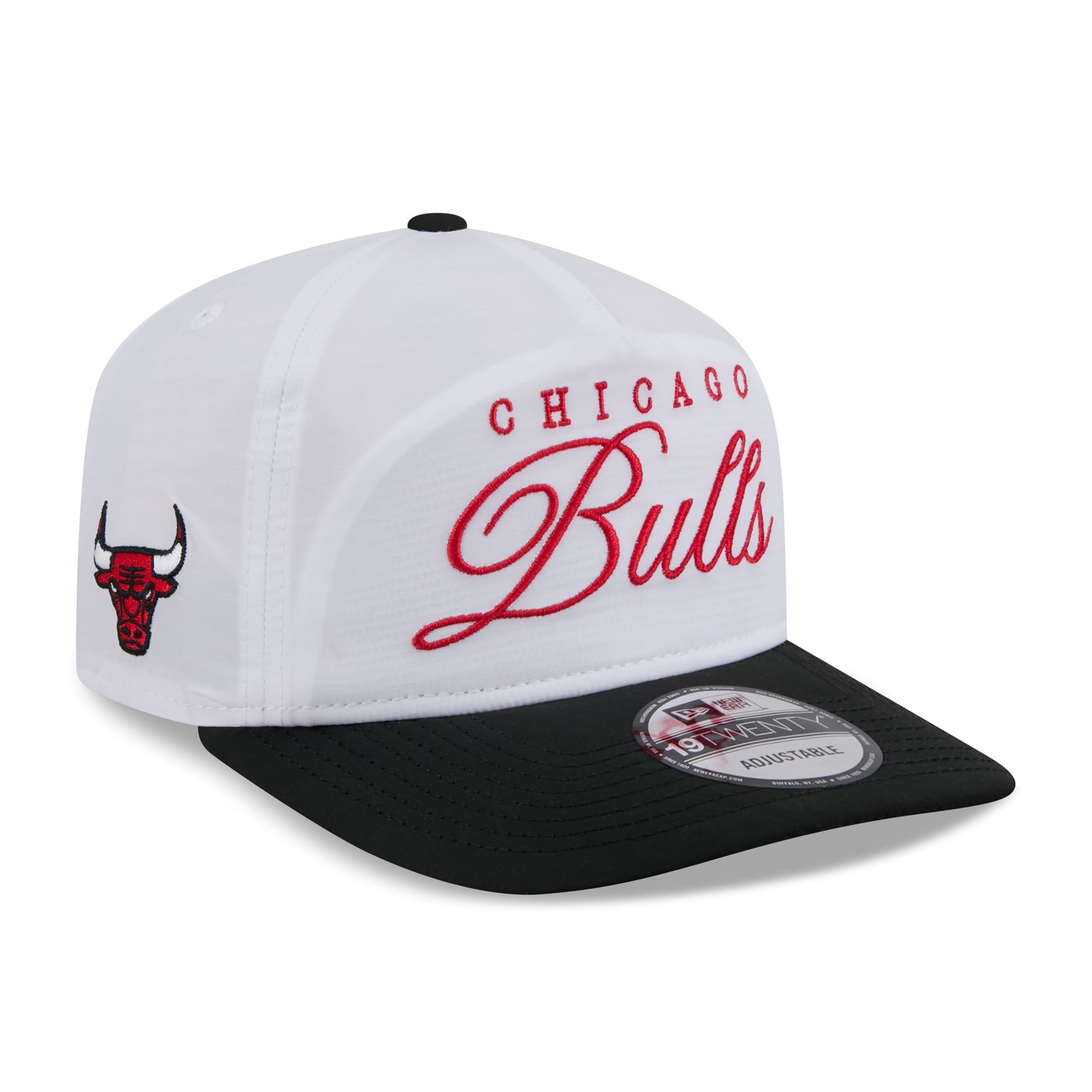 Men's Chicago Bulls New Era White/Black 2025 NBA Draft On-Stage Nylon 19TWENTY Adjustable Hat