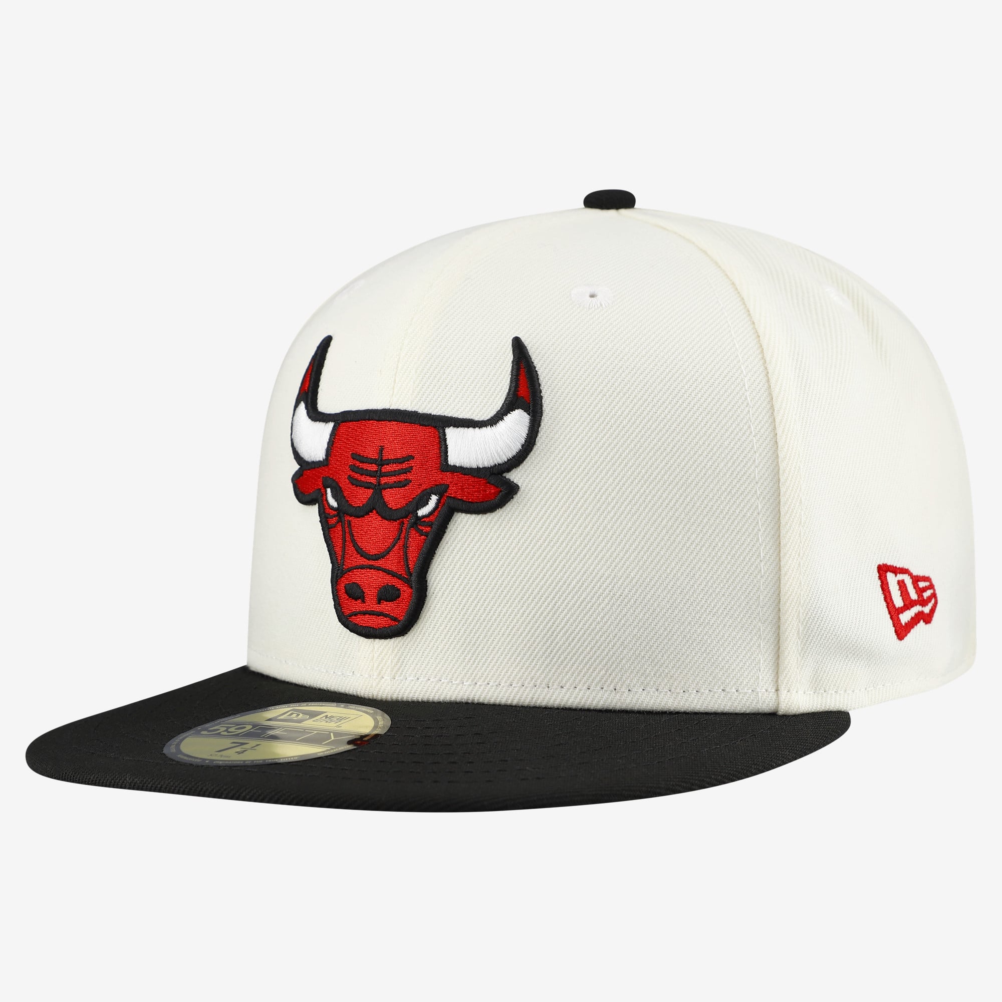 Men's New Era White/Black Chicago Bulls Chrome 59FIFTY Fitted Hat