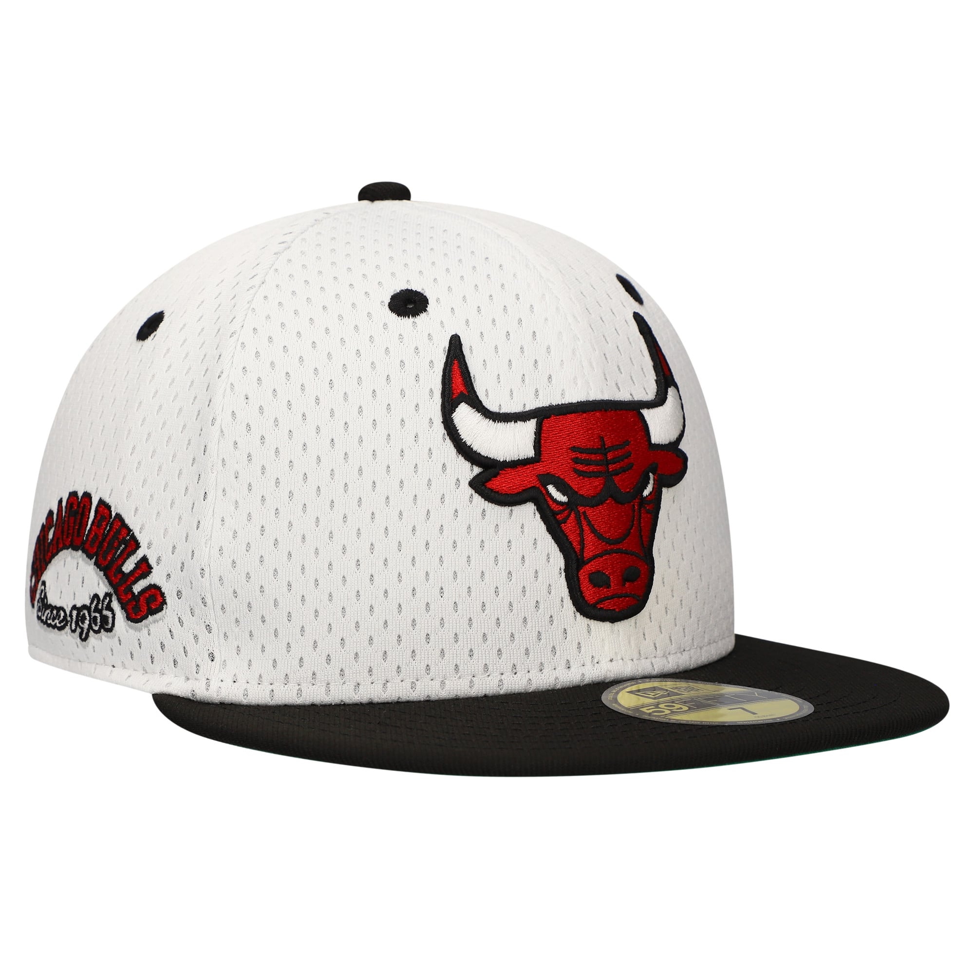 Men's Chicago Bulls New Era White/Black Throwback 2Tone 59FIFTY Fitted Hat