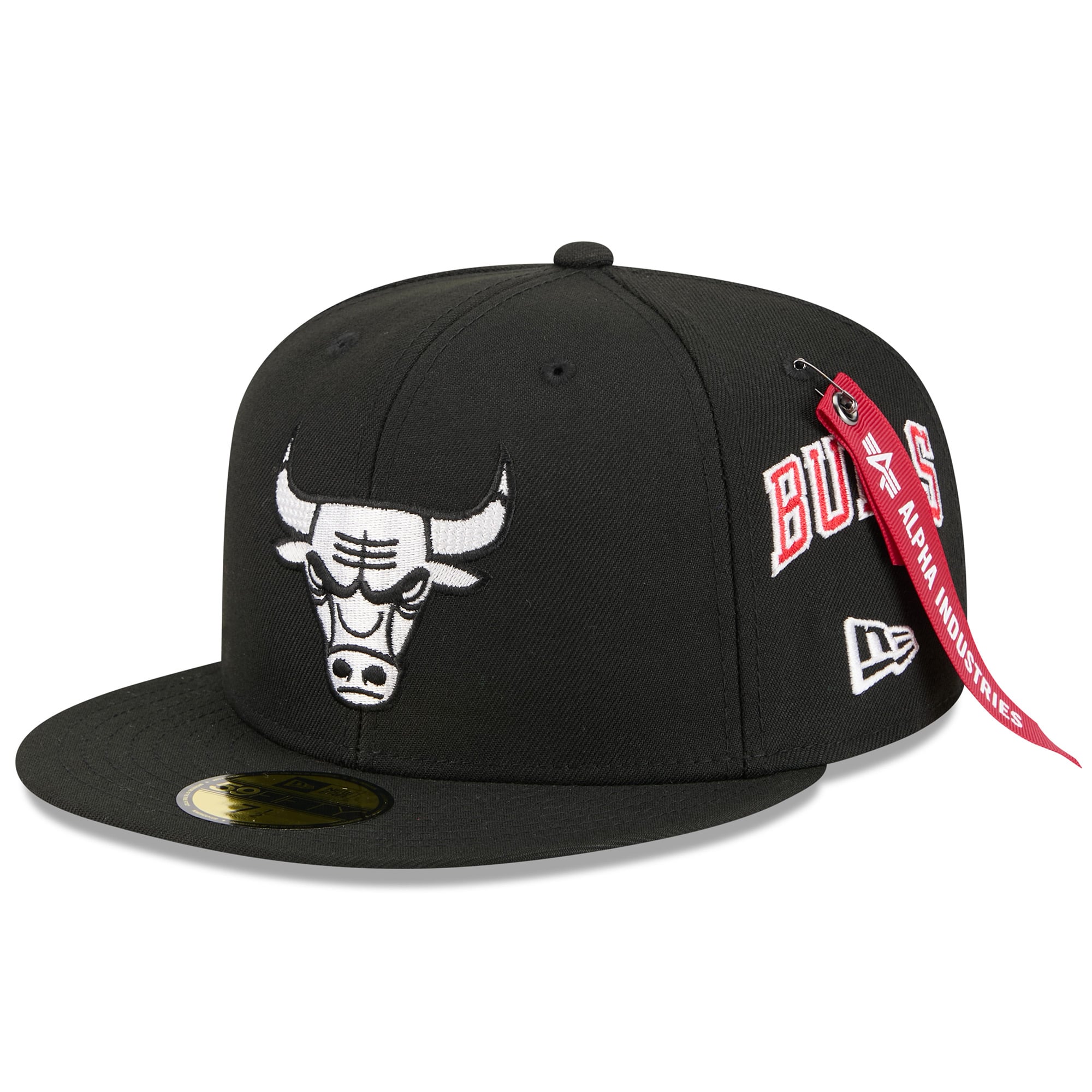 Men's New Era x Alpha Industries Black Chicago Bulls 59FIFTY Fitted Hat
