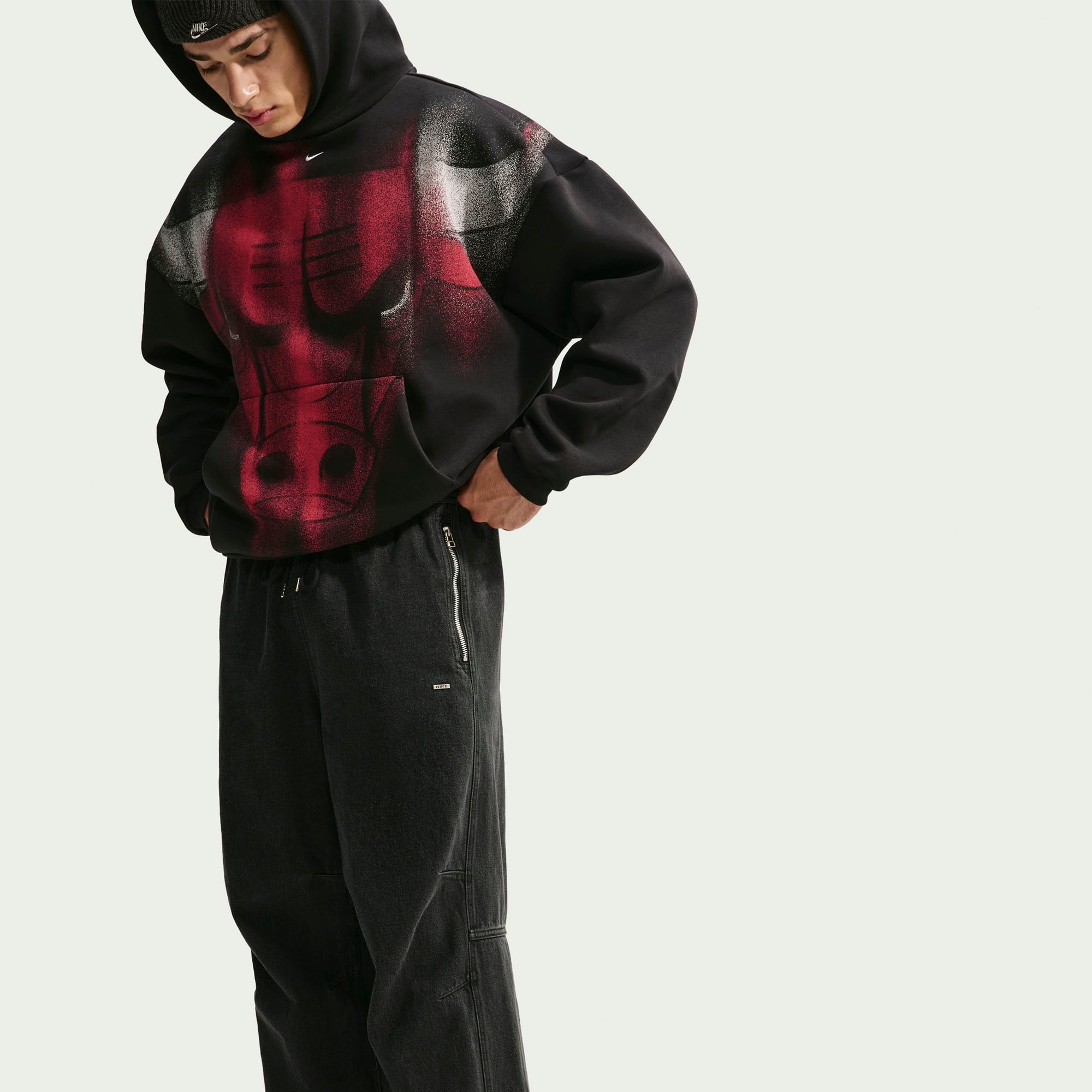 Sweat à capuche Nike Chicago Bulls 2026 Standard Issue Practice Icon Fleece noir pour homme