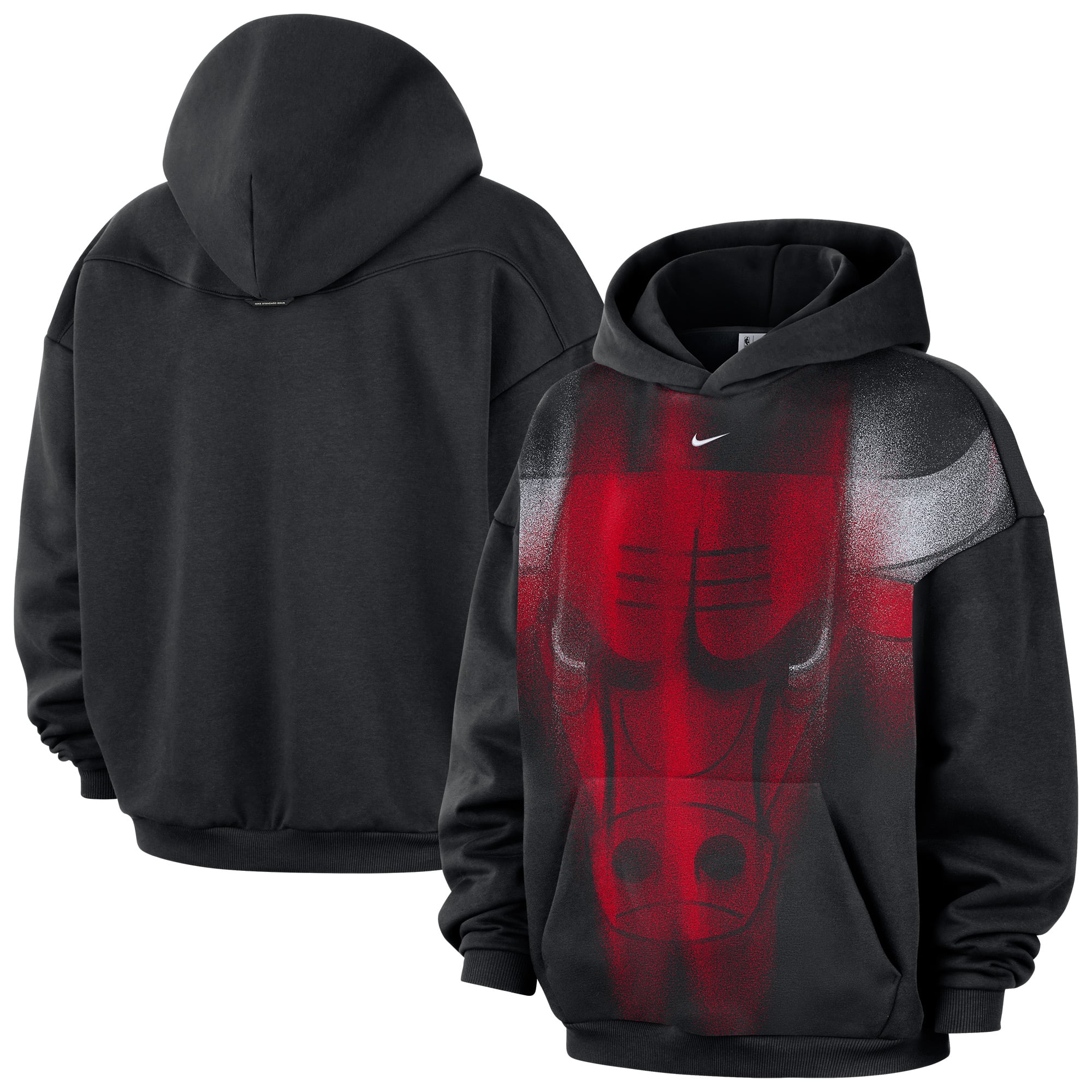 Sweat à capuche Nike Chicago Bulls 2026 Standard Issue Practice Icon Fleece noir pour homme