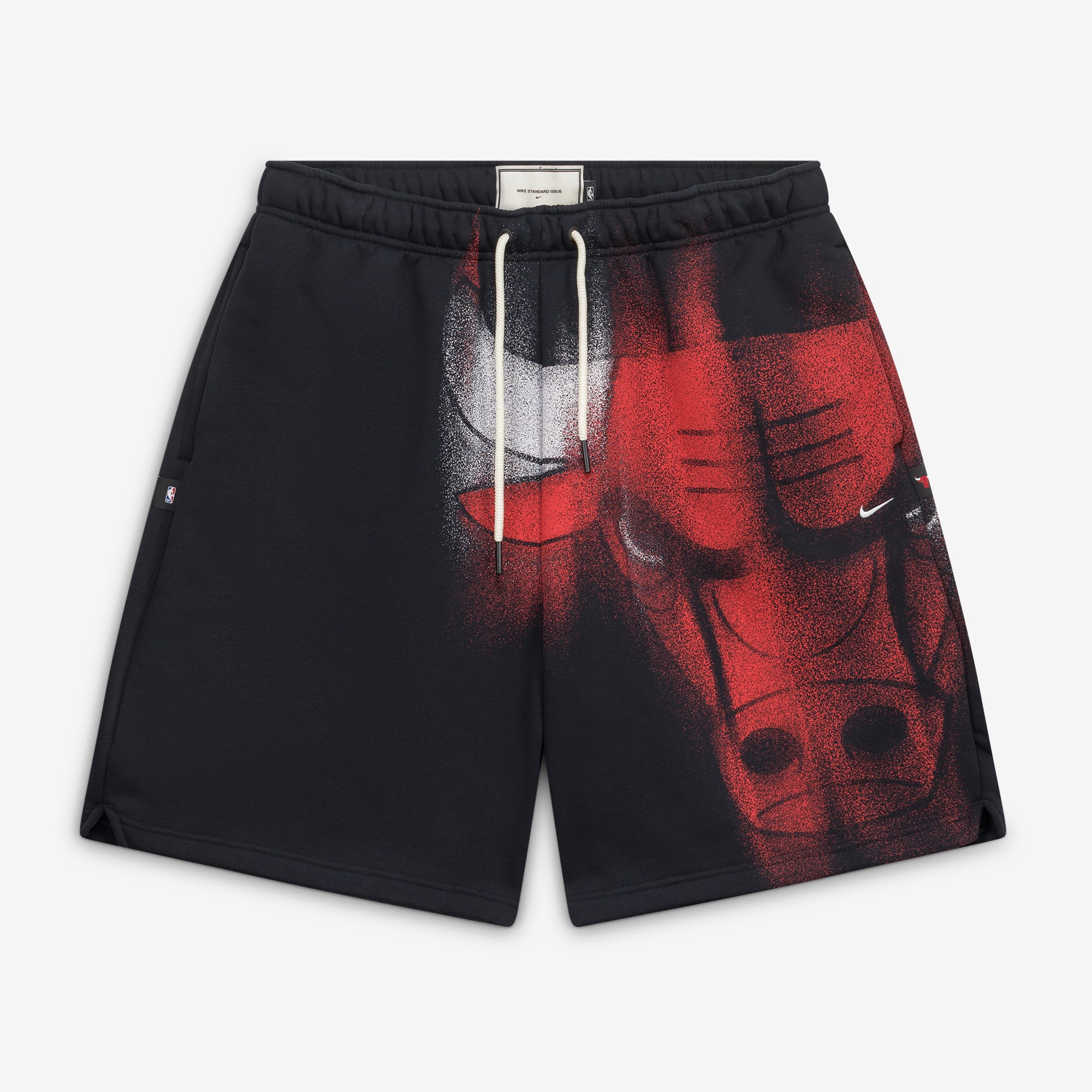 Short de sport Nike Chicago Bulls 2026 Standard Issue pour homme, en polaire noire.