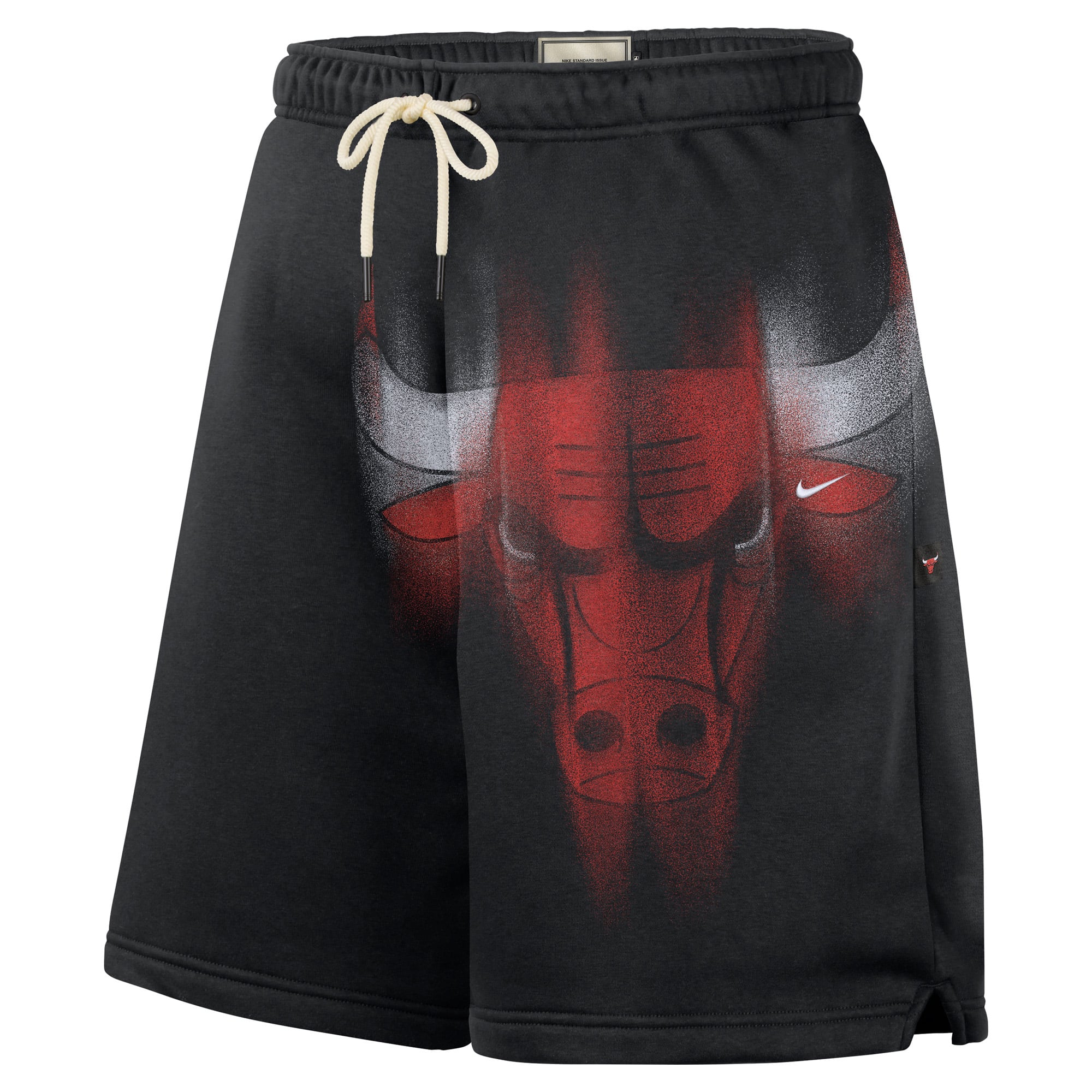 Short de sport Nike Chicago Bulls 2026 Standard Issue pour homme, en polaire noire.