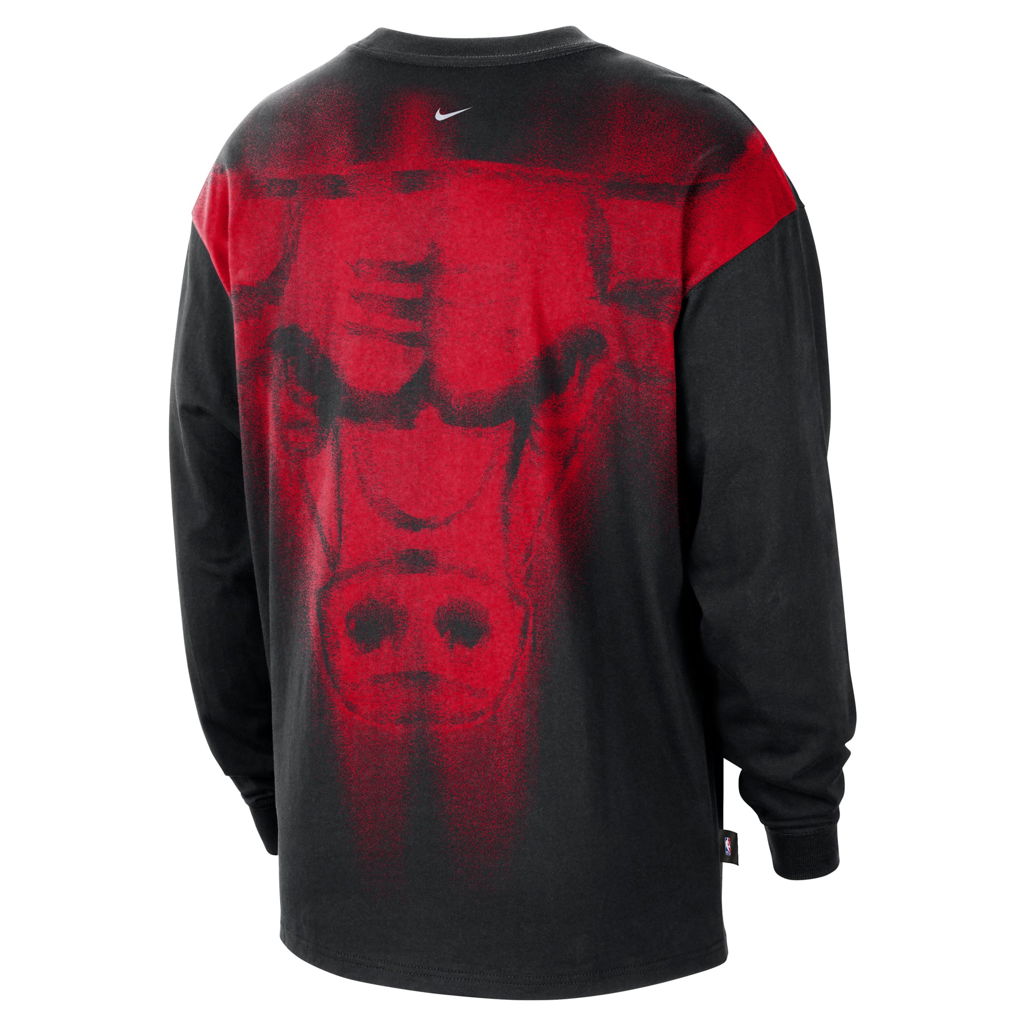 T-shirt à manches longues Nike Chicago Bulls noir pour homme, édition standard 2026, performance d'avant-match
