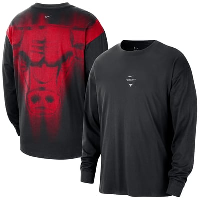 Chicago Bulls Nike 2026 Standard Issue Pre-Game Performance Long Sleeve T-Shirt - Black