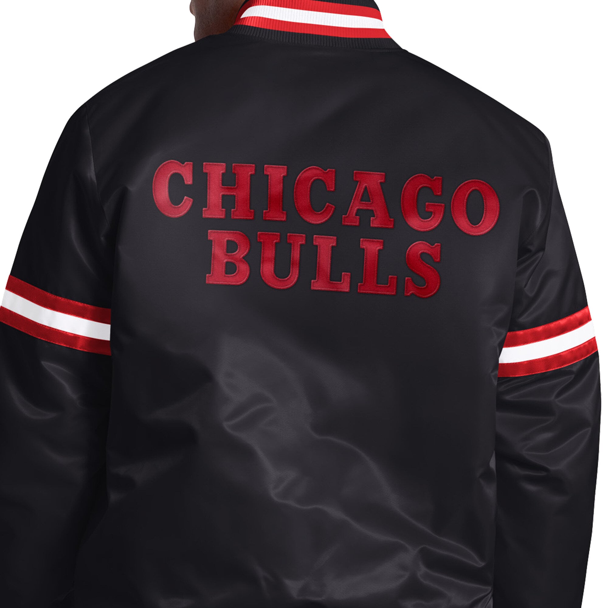 Veste universitaire Starter noire Chicago Bulls Courtside II à boutons-pression pour homme