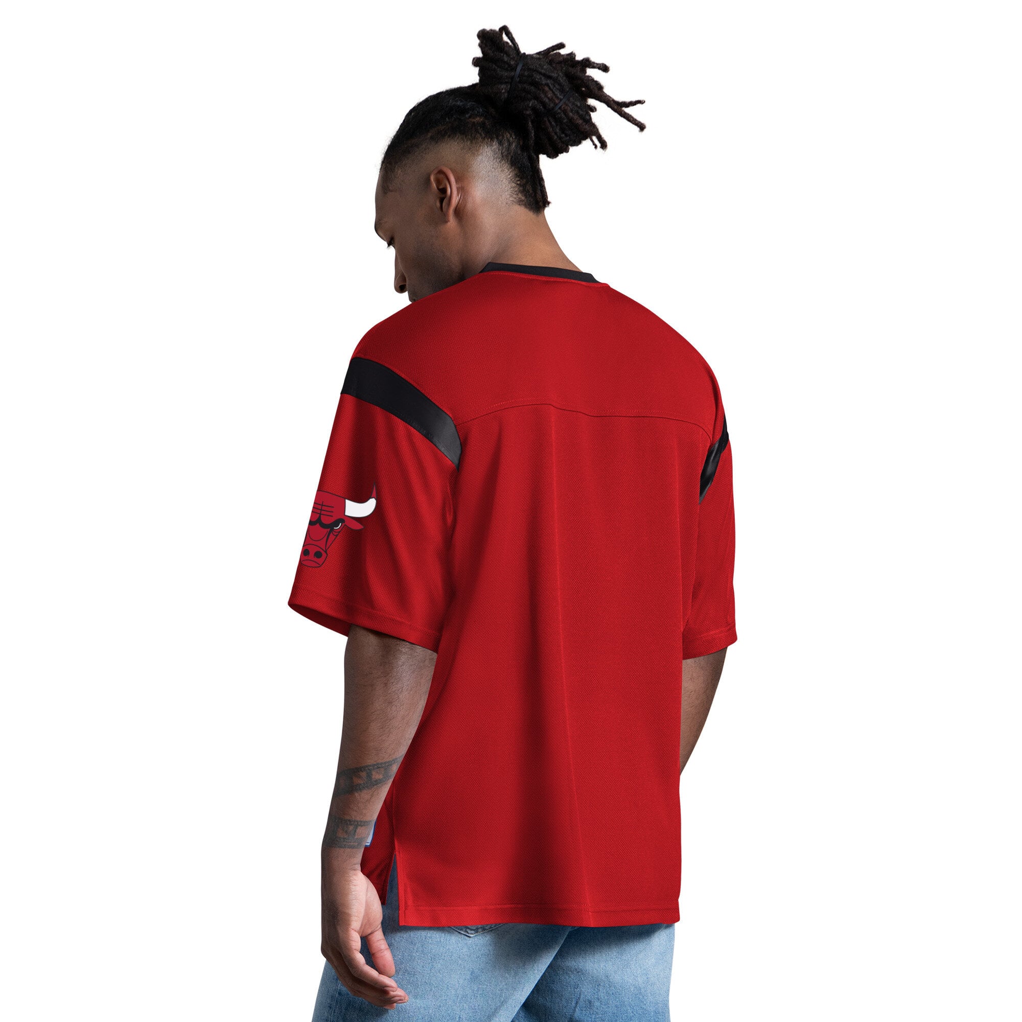 T-shirt à col en V Starter rouge Chicago Bulls pour homme