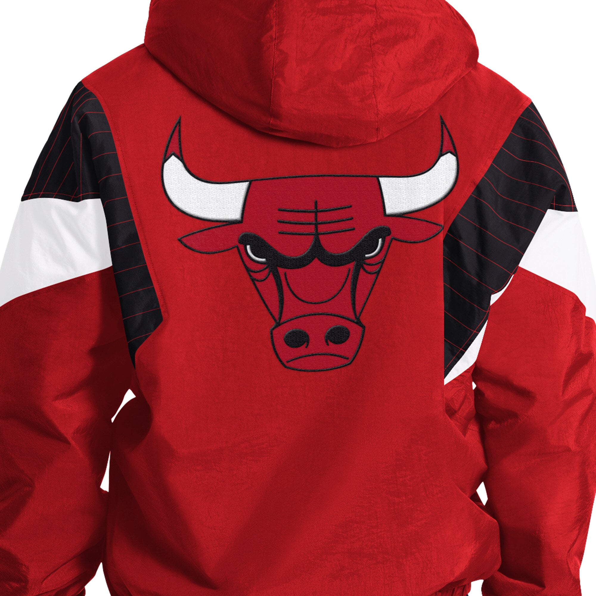 Veste à capuche demi-zip Starter rouge Chicago Bulls pour homme