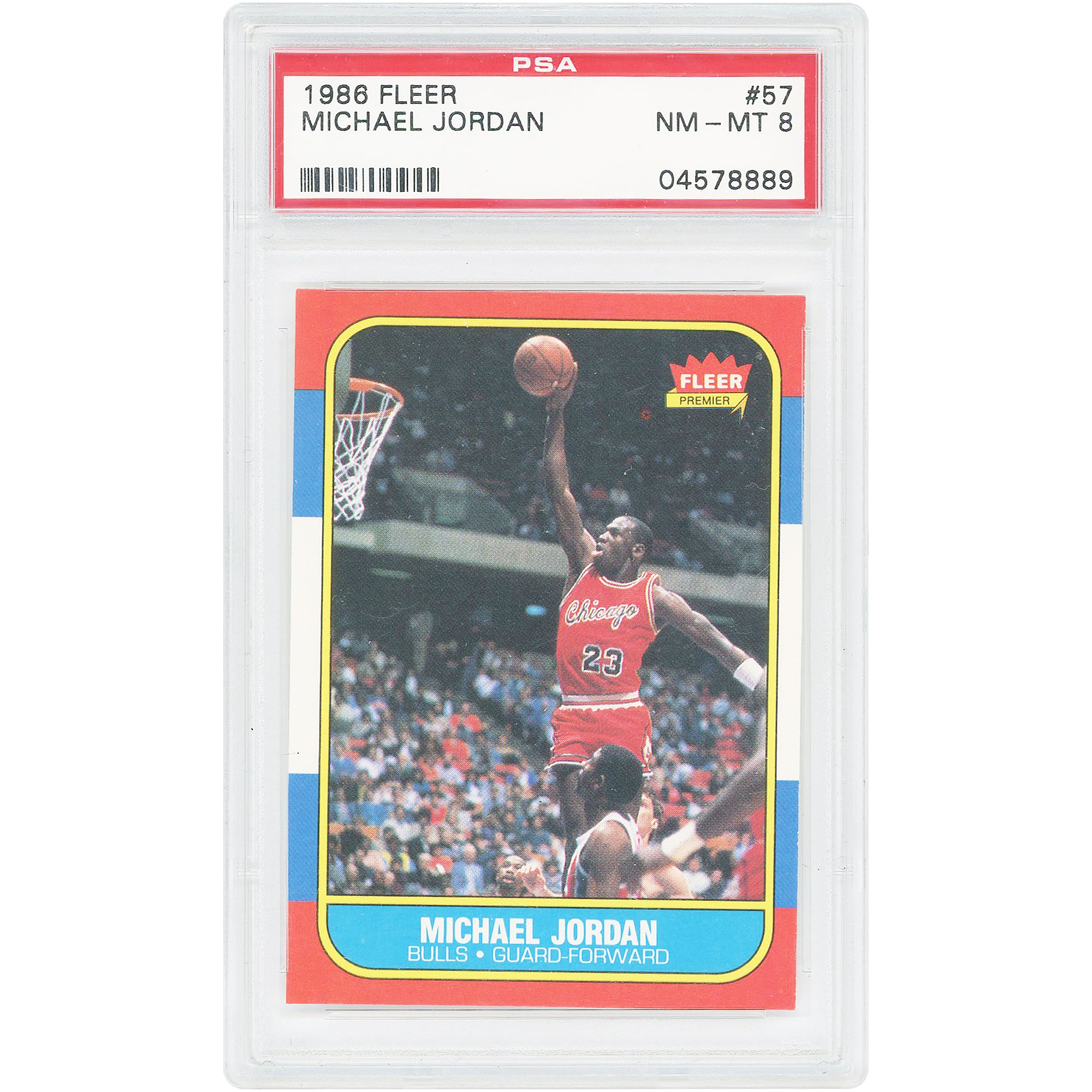 Michael Jordan Chicago Bulls 1986-87 Fleer #57 PSA Authenticated 8 Rookie Card