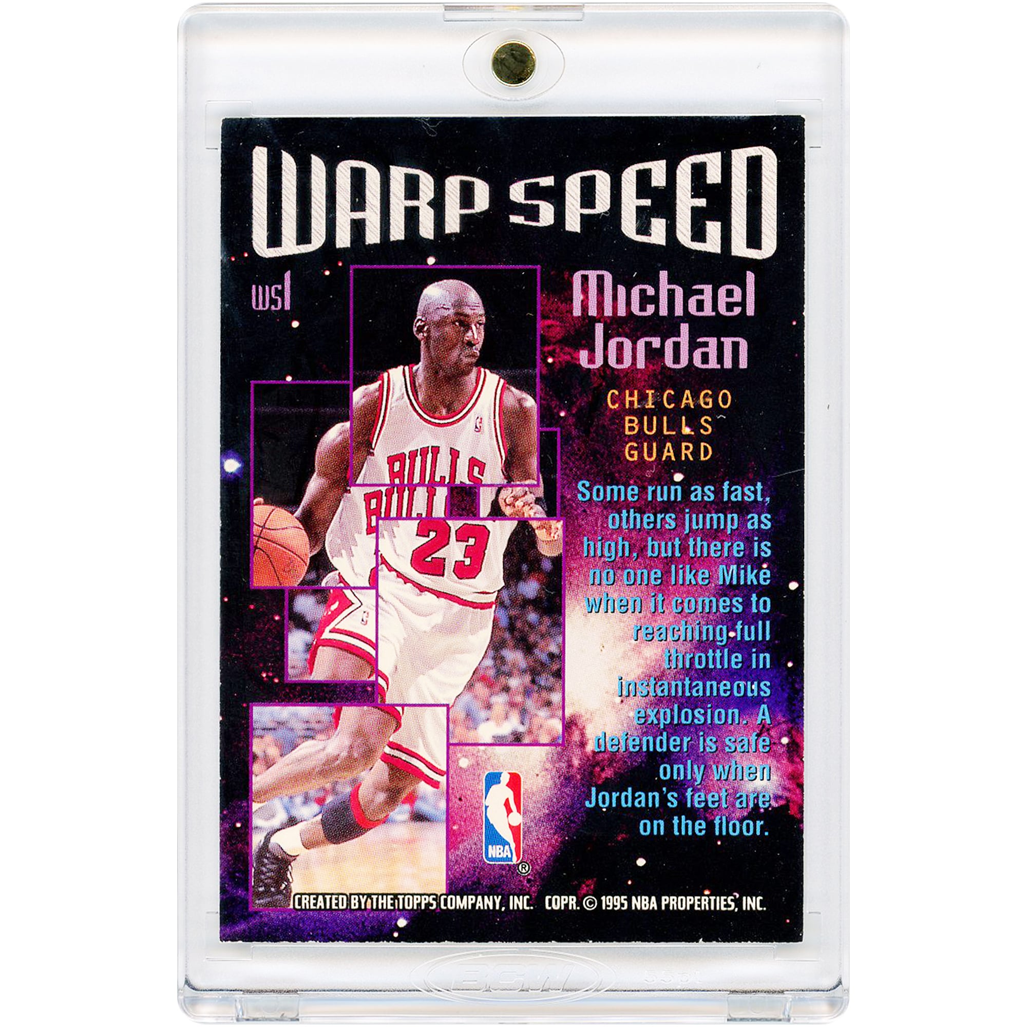 Carte Michael Jordan Chicago Bulls 1995-96 Topps Stadium Club Warp Speed ​​#WS1