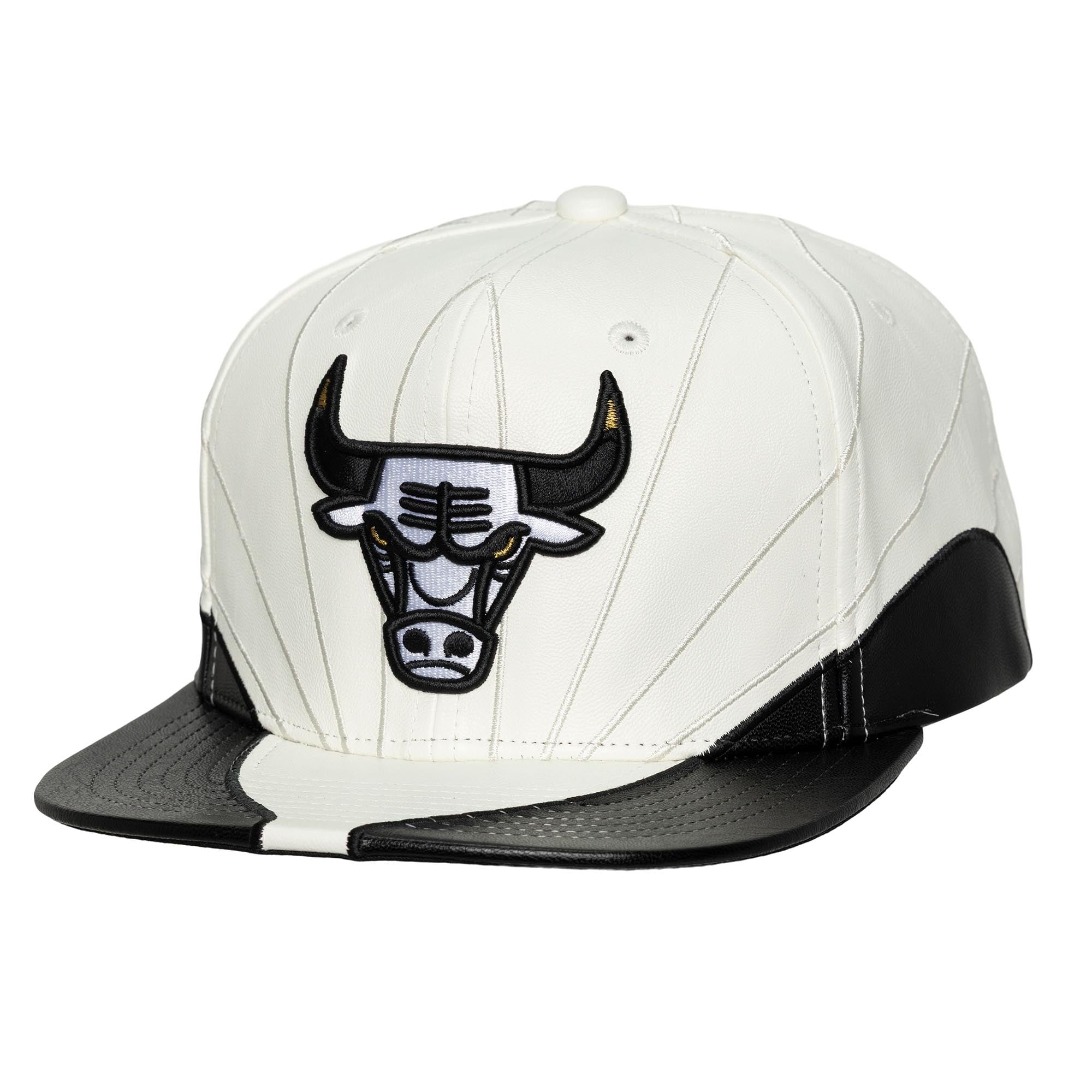 Mitchell & Ness White/ Chicago Bulls Day 12 Two-Tone Faux Leather Snapback Hat
