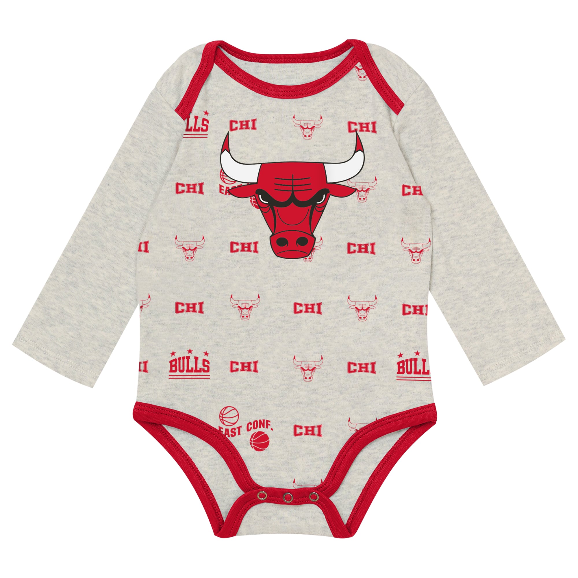 Ensemble pour nouveau-né et bébé Outerstuff Chicago Bulls : body, pantalon bonnet à revers.