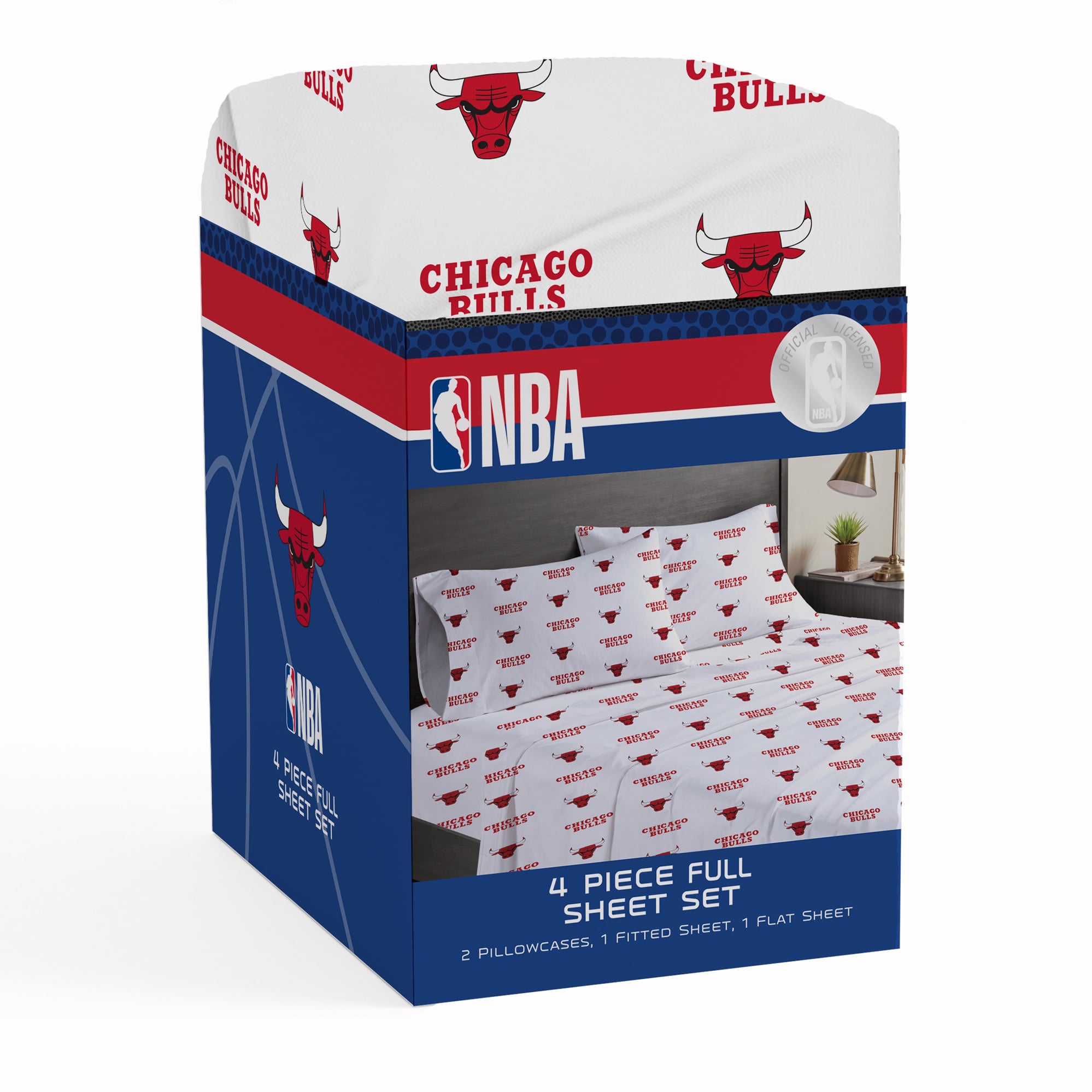 Ensemble de draps complets quatre pièces Pegasus Chicago Bulls