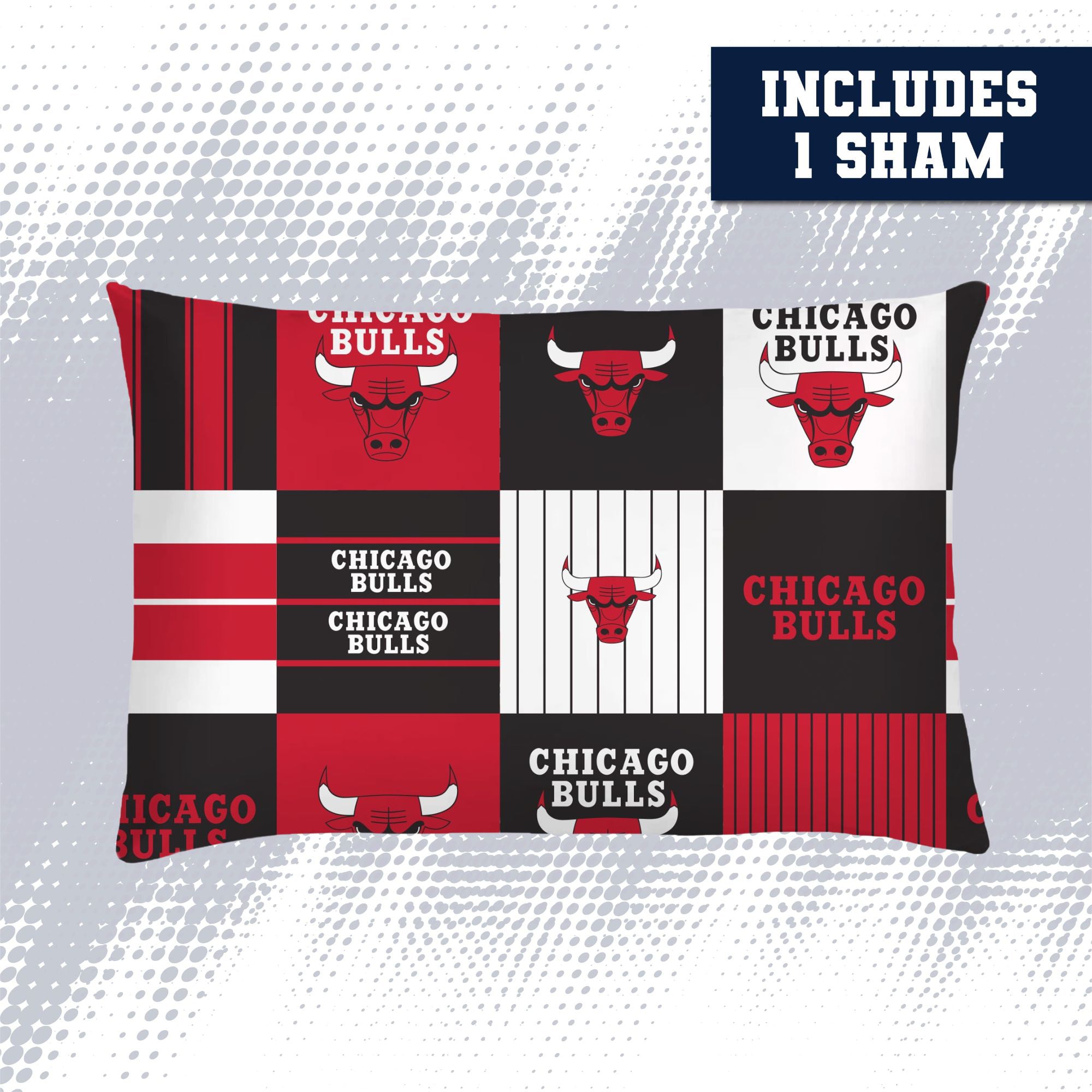 Ensemble de literie deux pièces Pegasus Chicago Bulls Patchwork Plaid pour lit simple/simple XL
