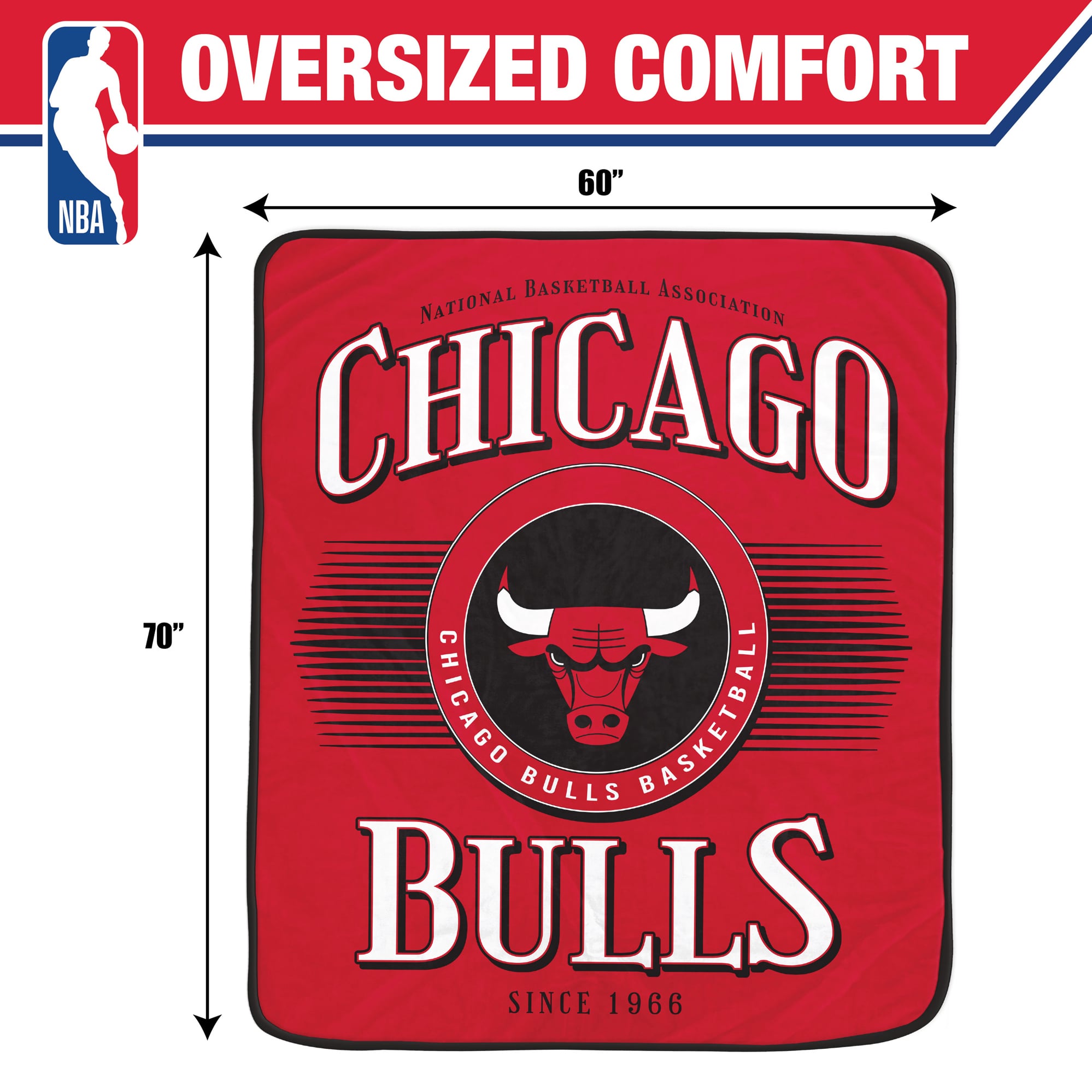 Couverture ultra douce Pegasus Chicago Bulls Spotlight Arch 60" x 70"
