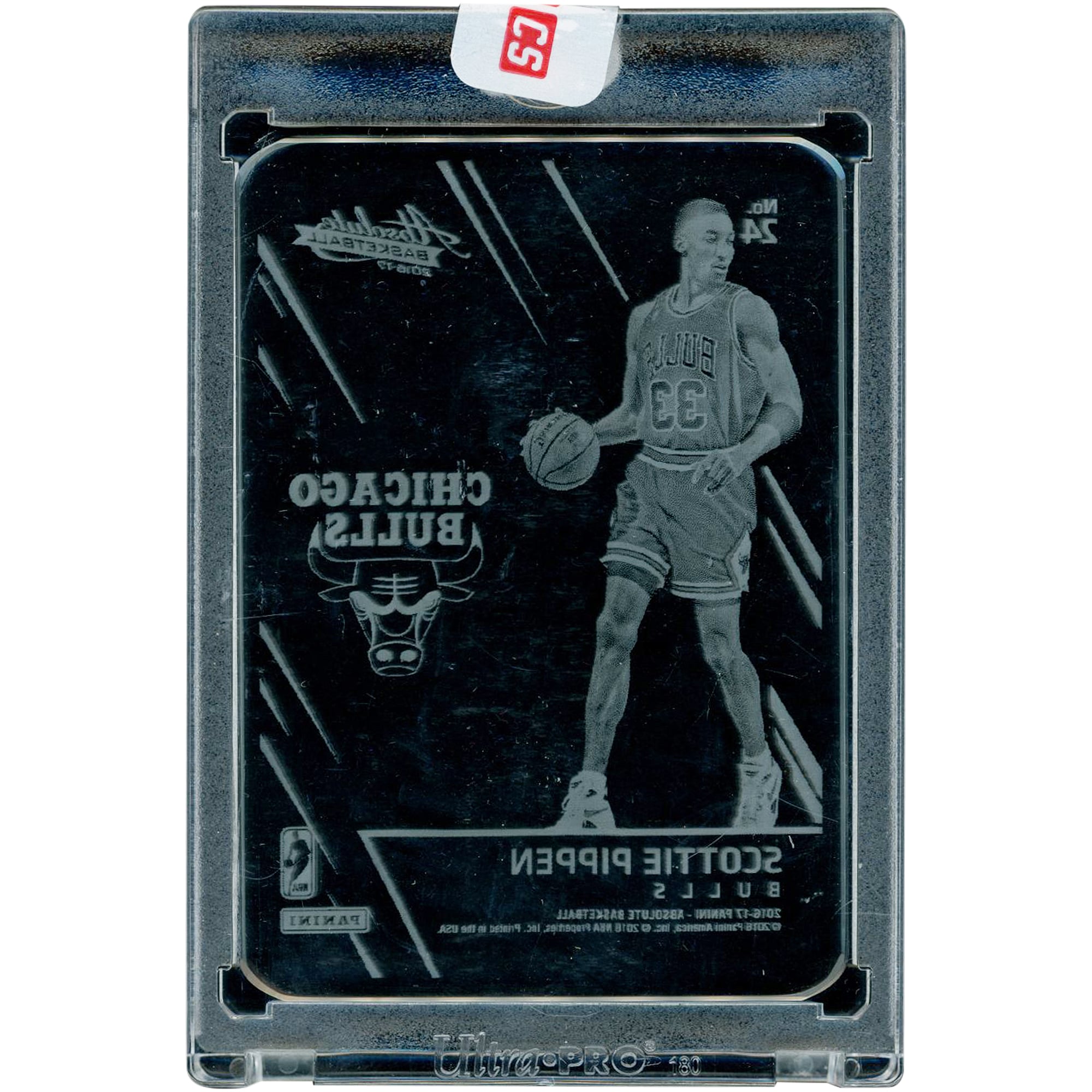 Scottie Pippen Chicago Bulls 2016-17 Panini Absolute Memorabilia Glass Case Hit #24 Card