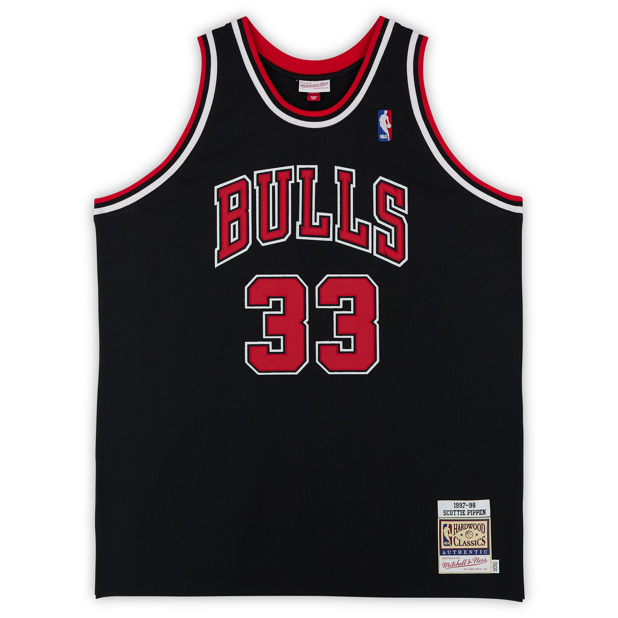 Scottie Pippen Chicago Bulls Autographed Black Mitchell & Ness 1997 Authentic Jersey