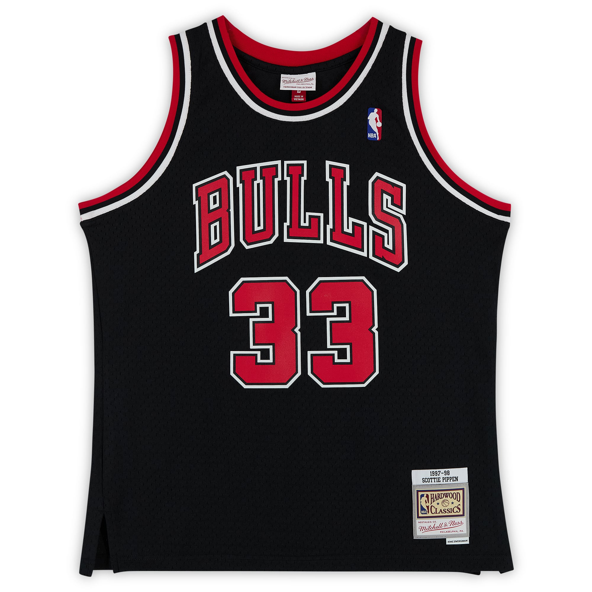 Scottie Pippen Chicago Bulls Autographed Mitchell & Ness Black 1997-98 Swingman Jersey