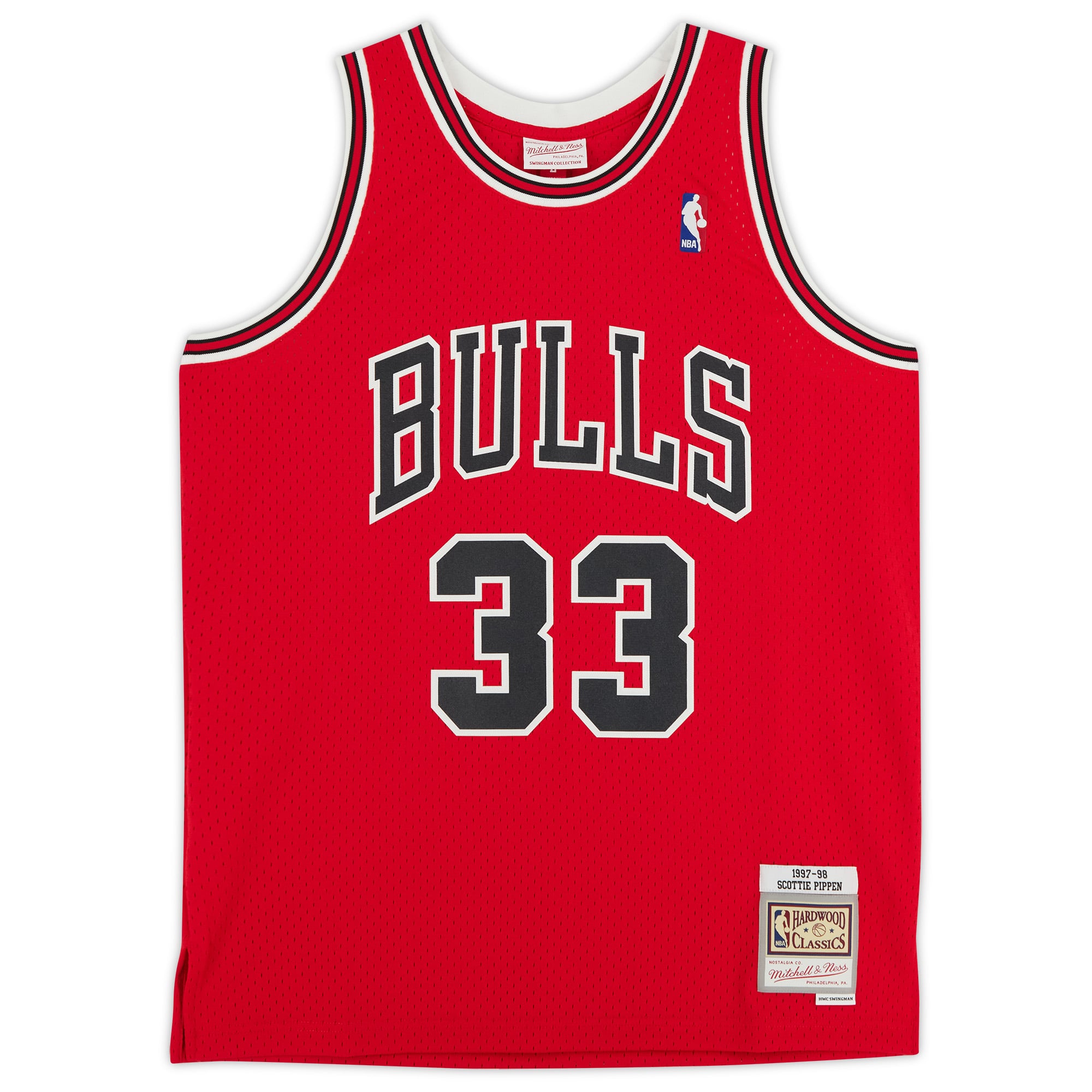 Scottie Pippen Chicago Bulls Autographed Mitchell & Ness Red 1997-1998 Swingman Jersey with "6x Champ" Inscription