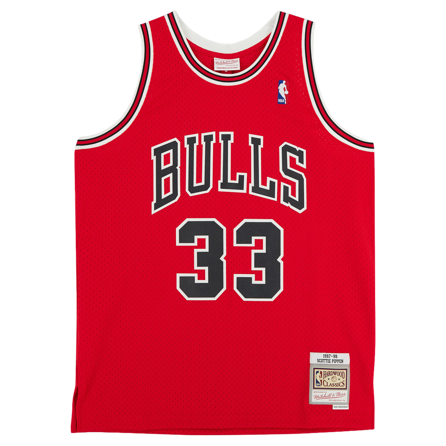 Scottie Pippen Chicago Bulls Autographed Mitchell & Ness Red 1997-1998 Swingman Jersey with "6x Champ" Inscription