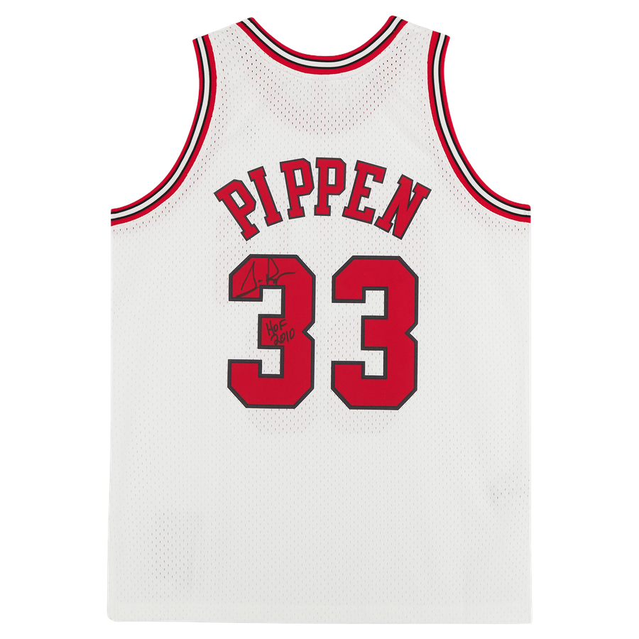 Scottie Pippen Chicago Bulls Autographed Mitchell & Ness White 1997-1998 Swingman Jersey with "HOF 2010" Inscription