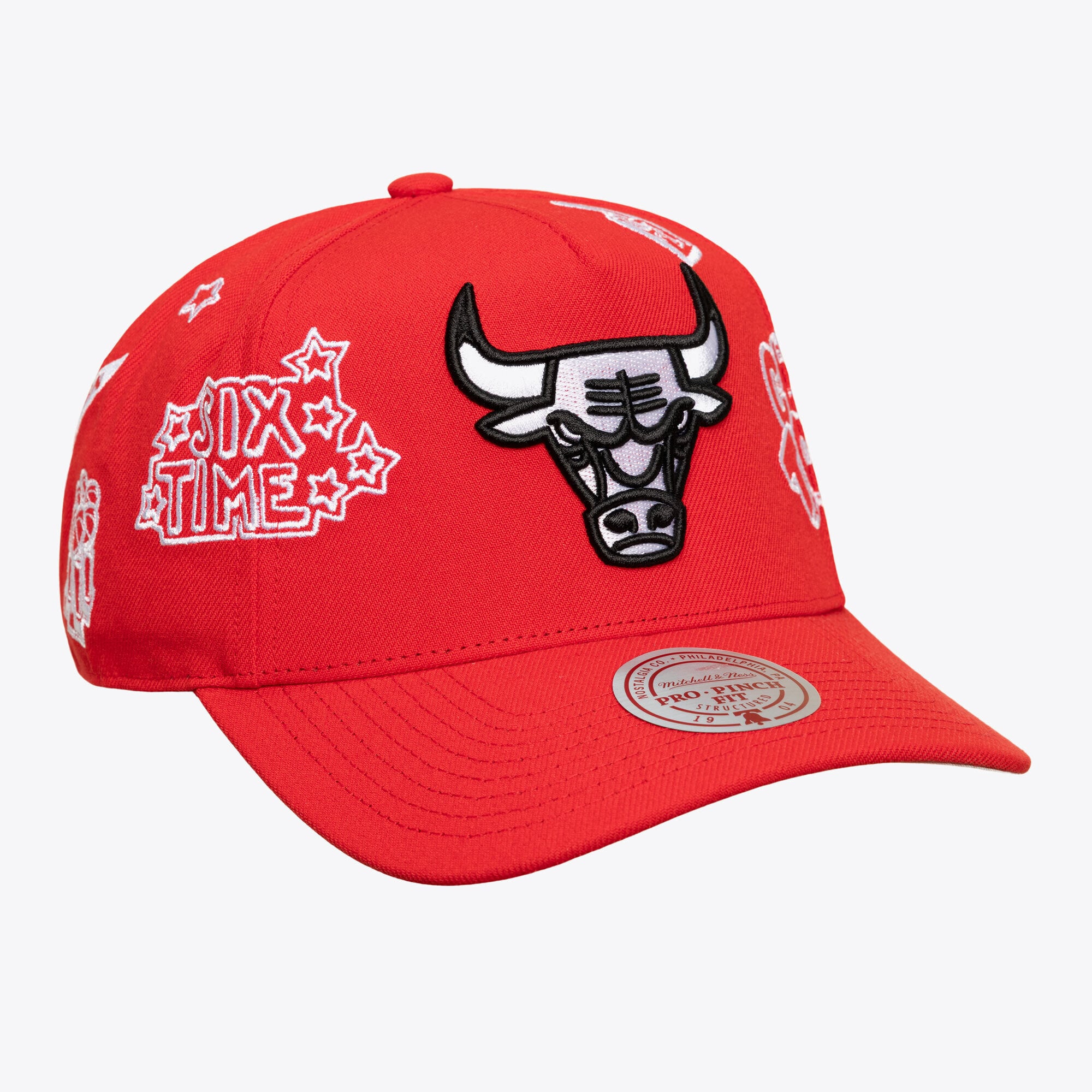 Casquette unisexe Mitchell & Ness rouge Chicago Bulls Downtown Doodle Pro