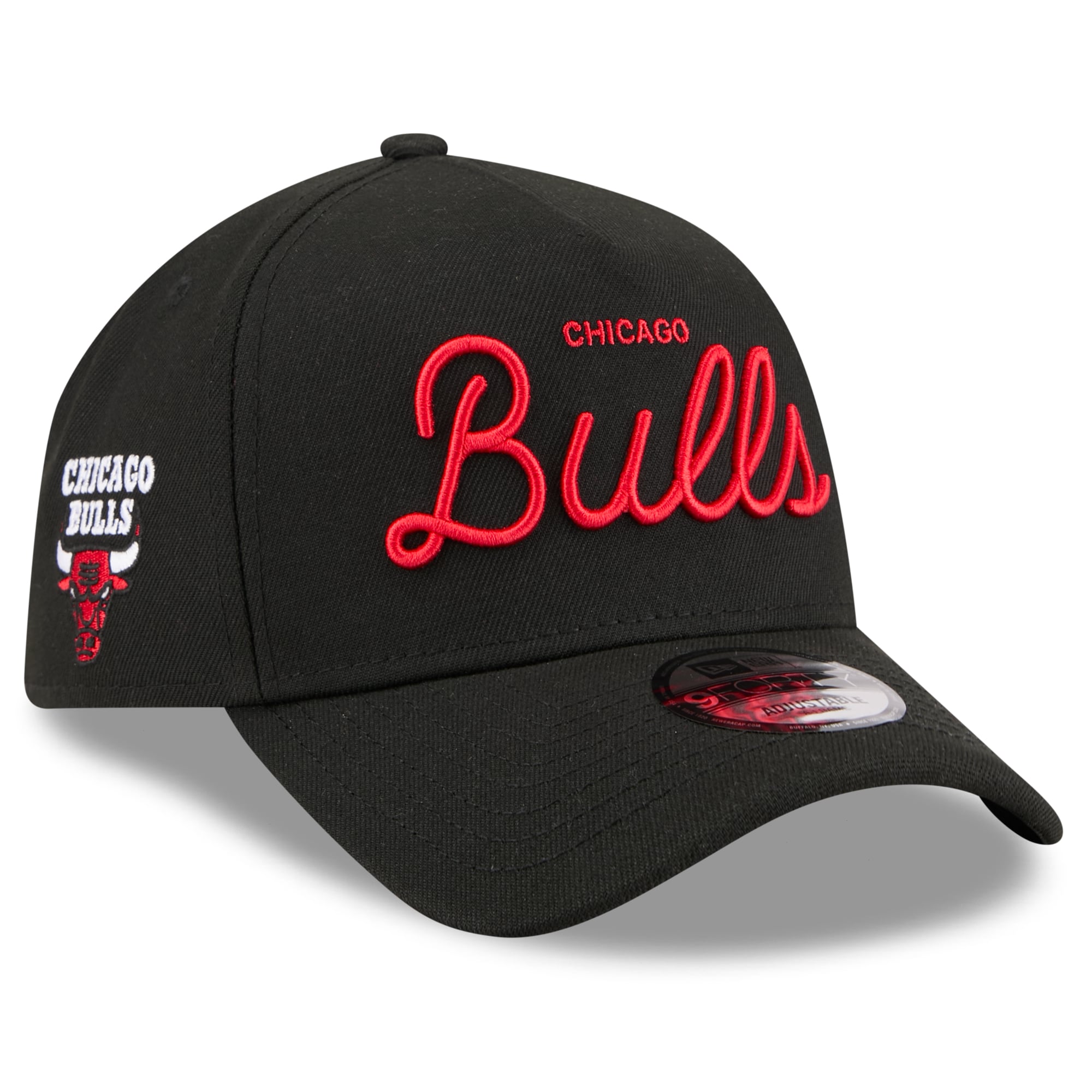 Unisex New Era x Malbon Golf Black Chicago Bulls 9FORTY A-Frame Adjustable Hat