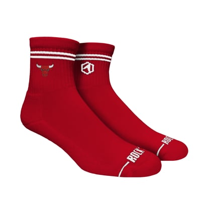  Chicago Bulls Rock Em Unisex Casual Stripe Quarter-Length Socks - Red