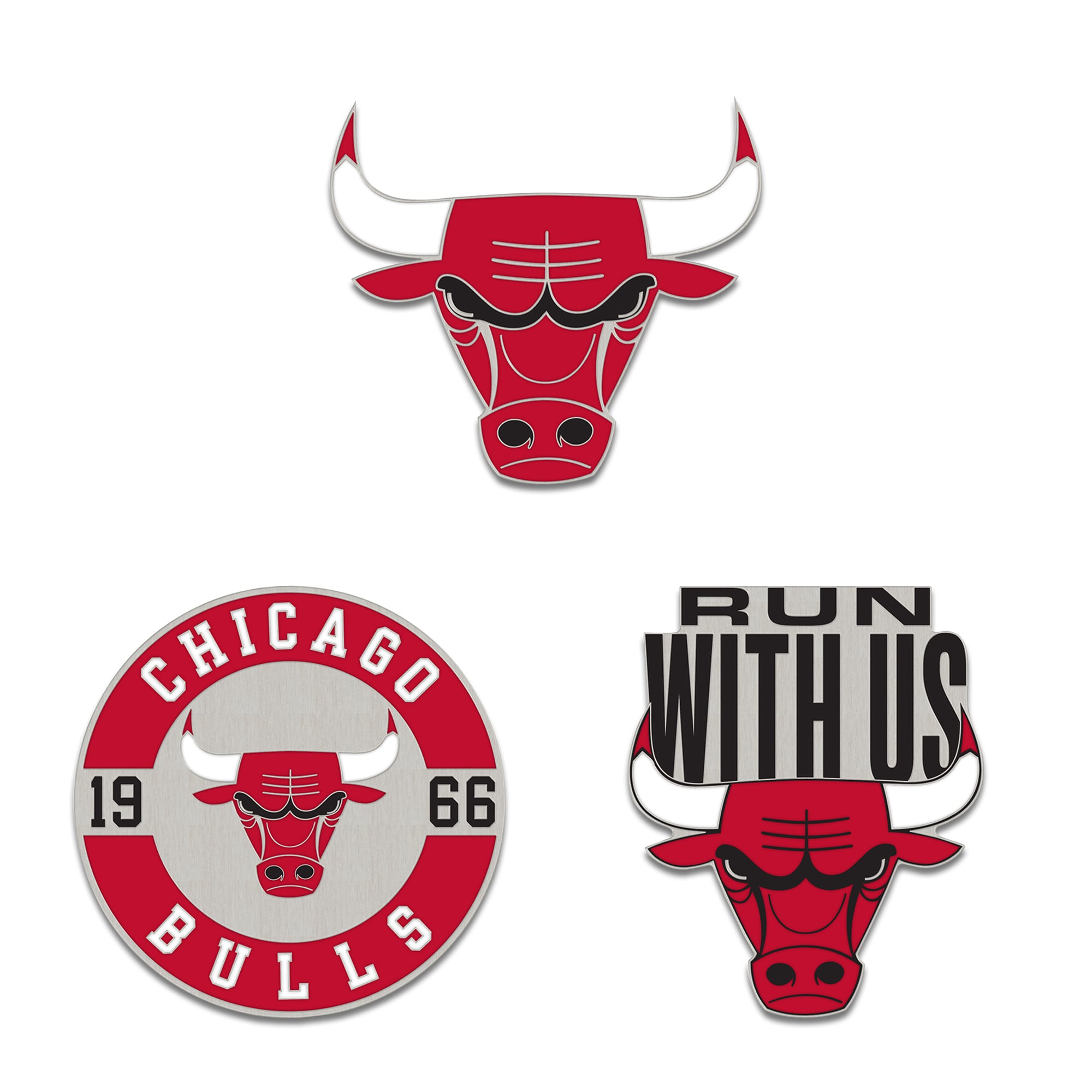 Ensemble de trois broches de pin WinCraft Chicago Bulls
