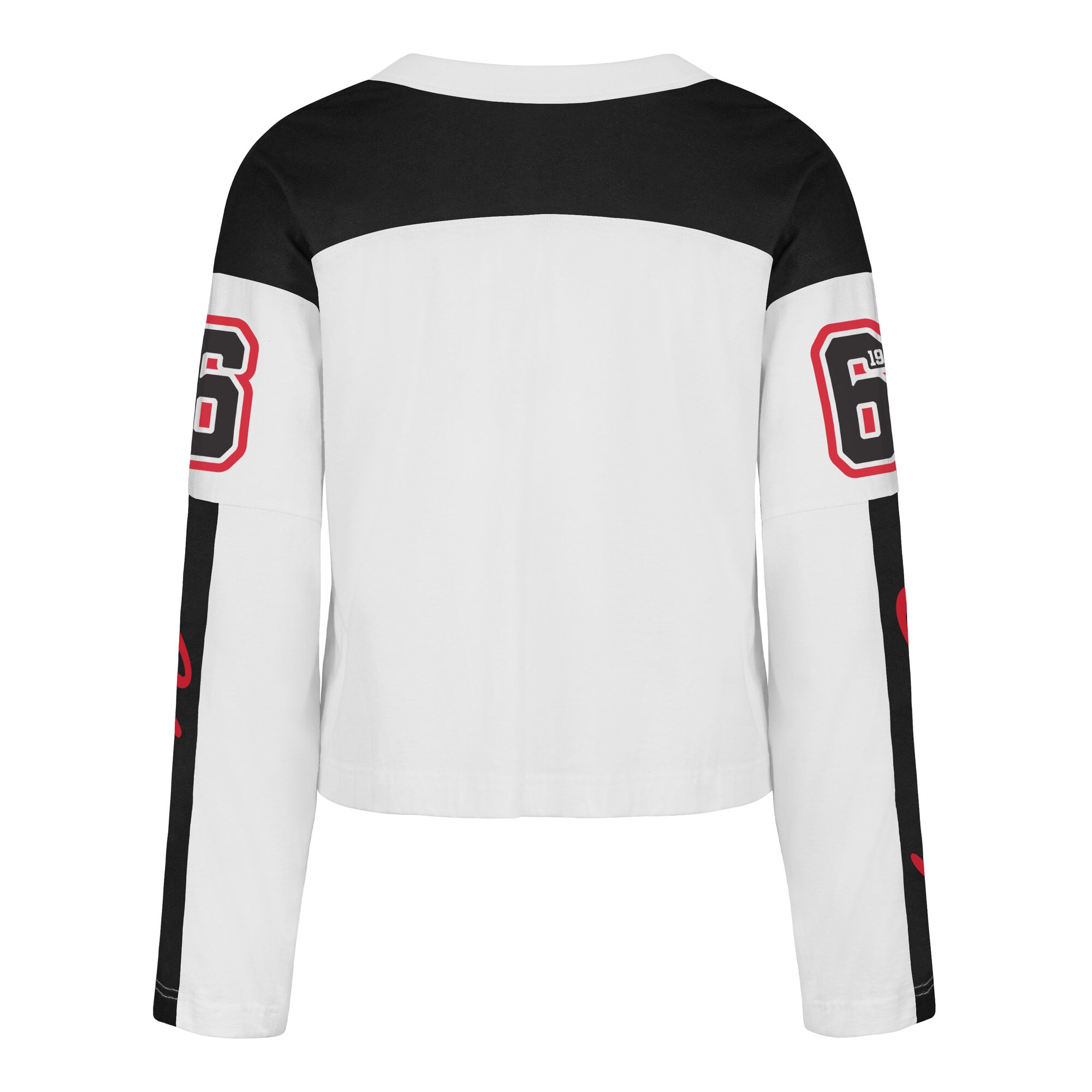 Women's '47  White Chicago Bulls Cropped Exclamation Metro Jersey Long Sleeve T-Shirt