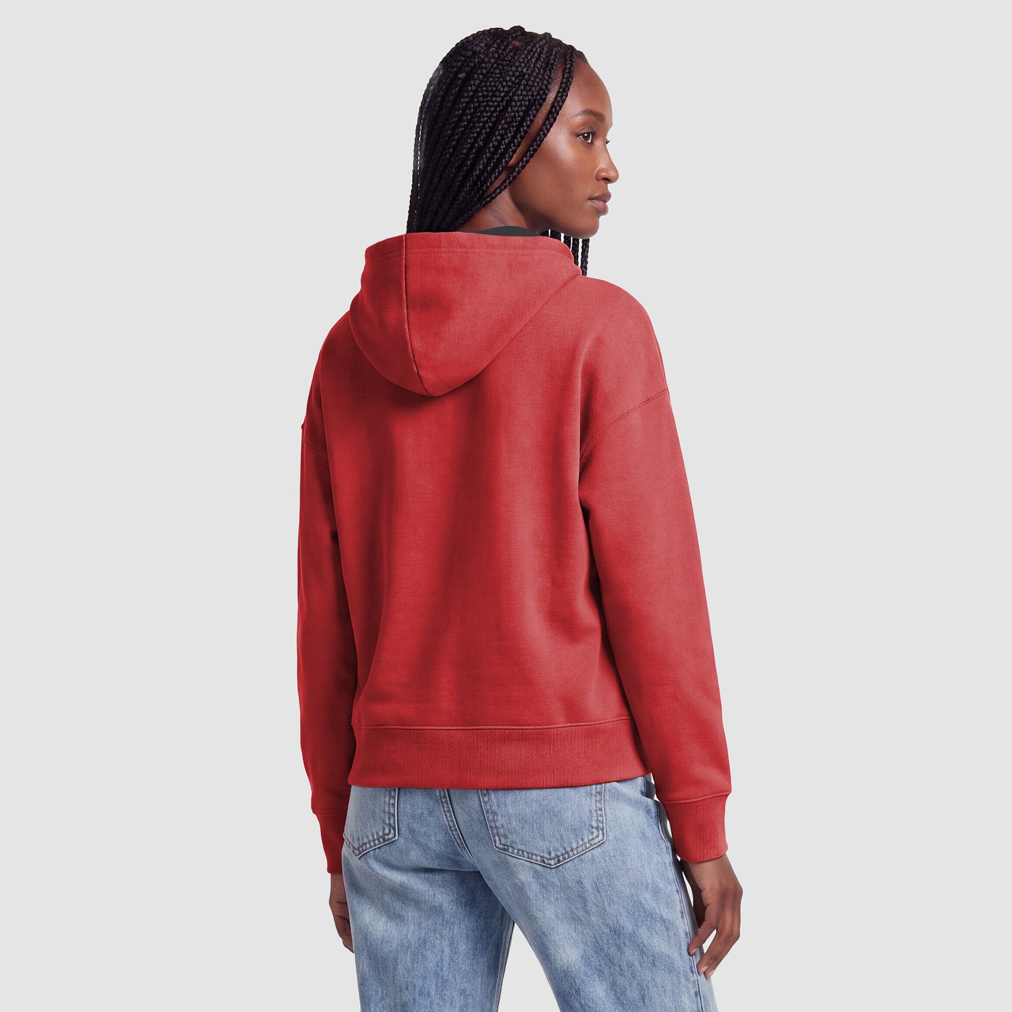 Sweat à capuche Champion rouge Chicago Bulls pour femme avec doublure contrastée