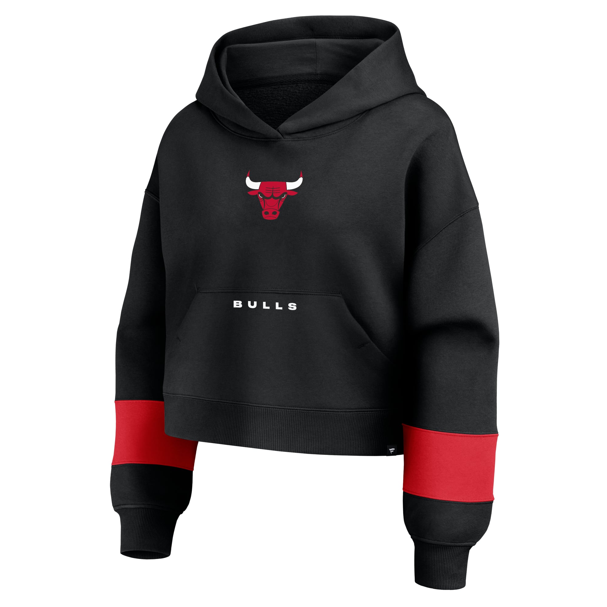 Women's Fanatics  Chicago Bulls Black Beat Records Cropped Fleece Hoodie