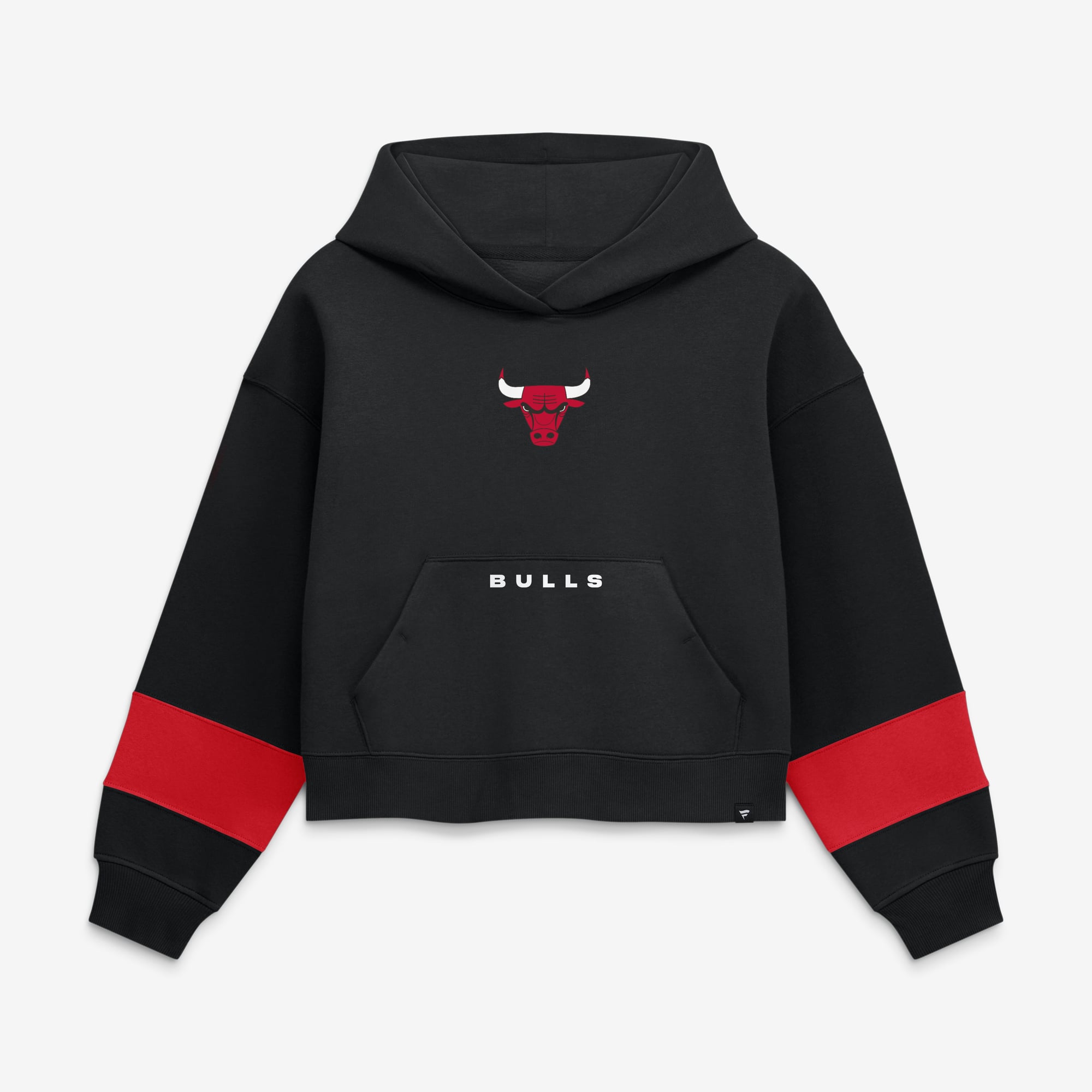 Women's Fanatics  Chicago Bulls Black Beat Records Cropped Fleece Hoodie