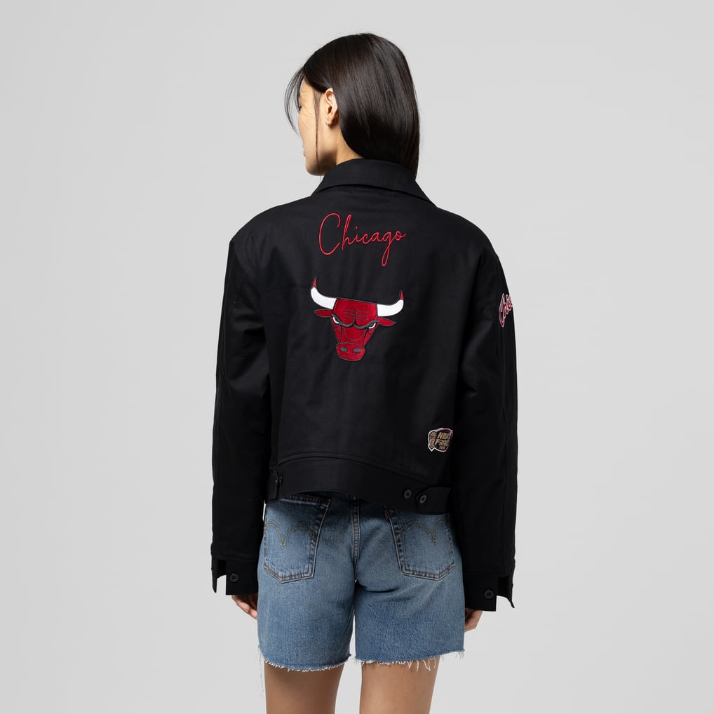 Chicago Bulls Mitchell & Ness Women's Full-Zip Mechanic Jacket - Black