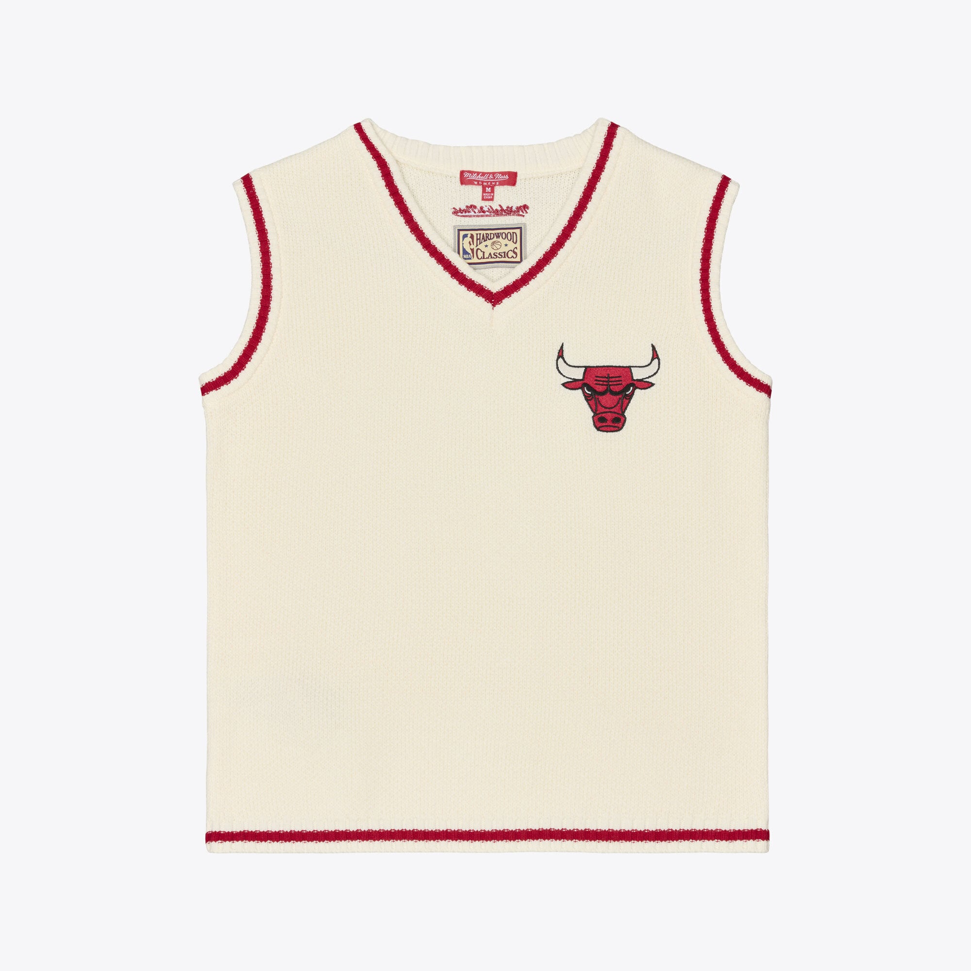 Women's Mitchell & Ness Cream Chicago Bulls Retro Roots Sweater Vest