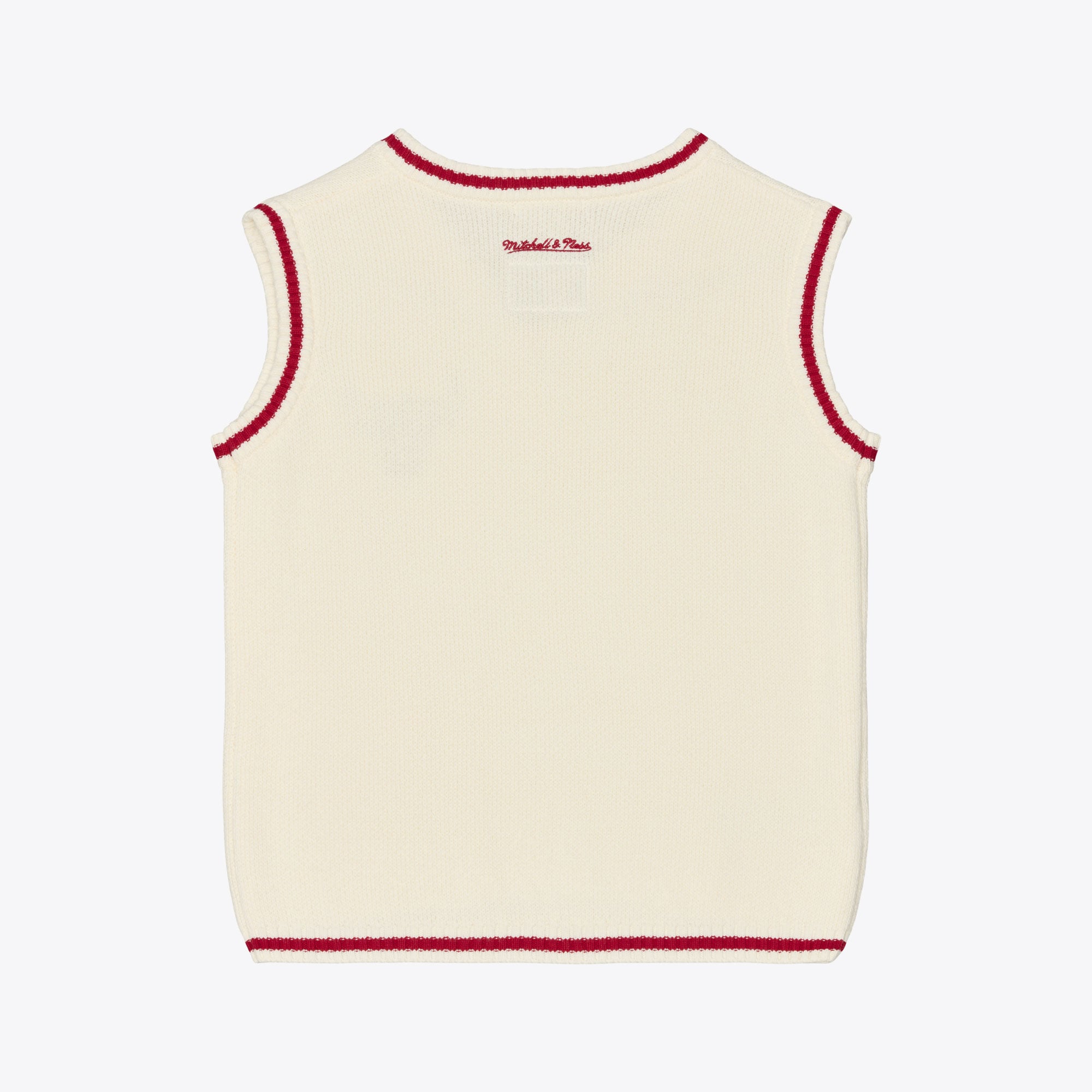 Women's Mitchell & Ness Cream Chicago Bulls Retro Roots V-Neck Sweater Vest