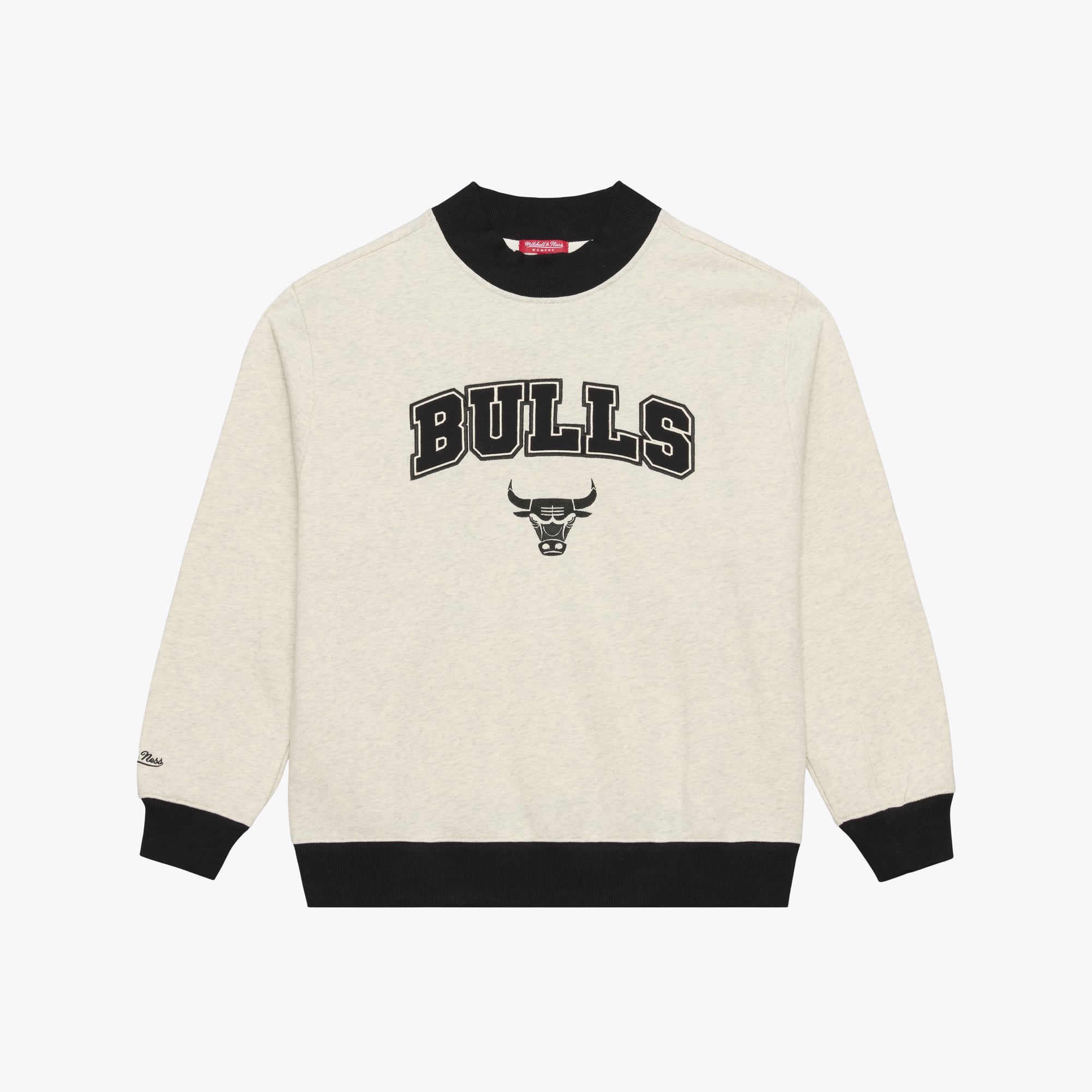 Sweat-shirt à col montant côtelé Mitchell & Ness Chicago Bulls couleur avoine pour femme