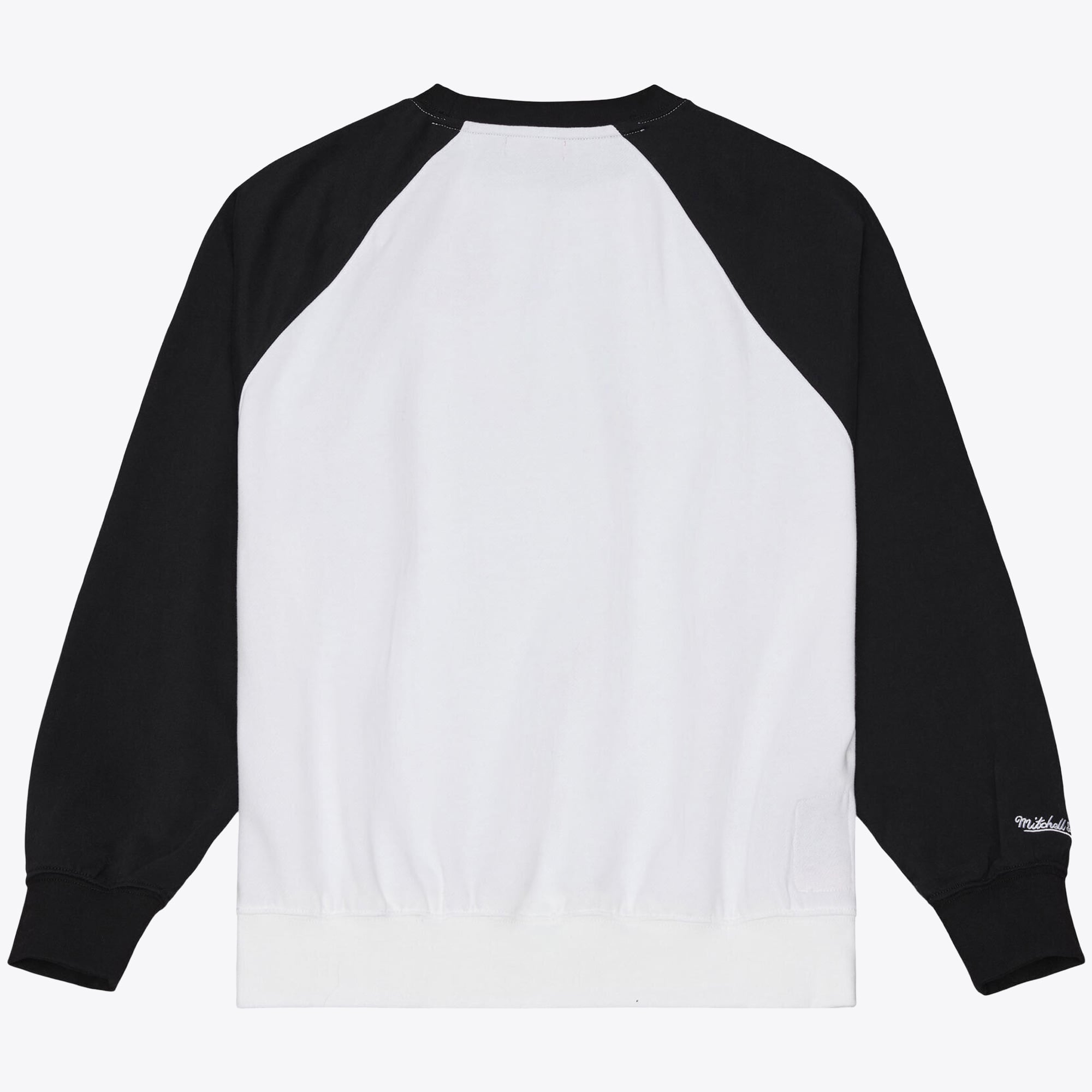 Sweat-shirt raglan léger Mitchell & Ness blanc et noir pour femme, modèle Chicago Bulls Head Coach