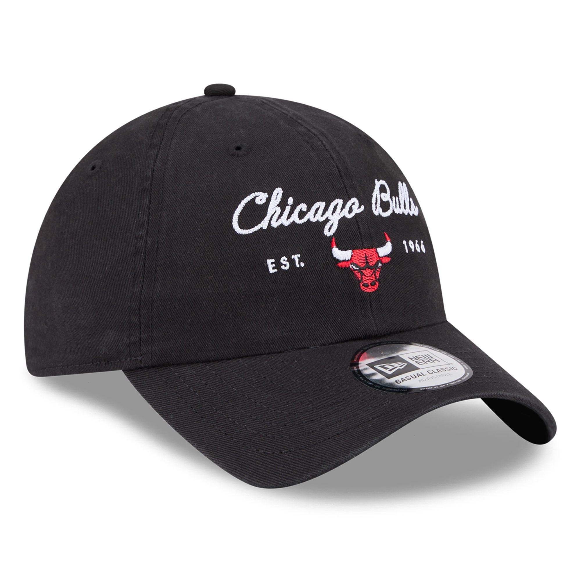 Women's New Era Black Chicago Bulls Script Casual Classic Adjustable Hat