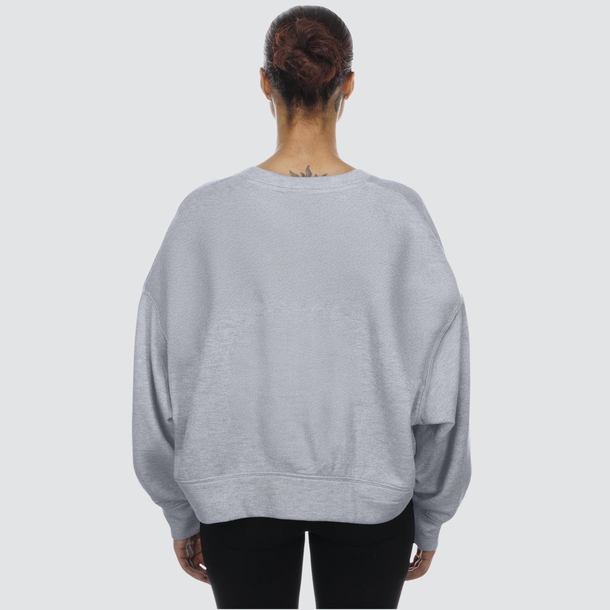 Sweat-shirt polaire court oversize à col en V New Era gris Chicago Bulls pour femme