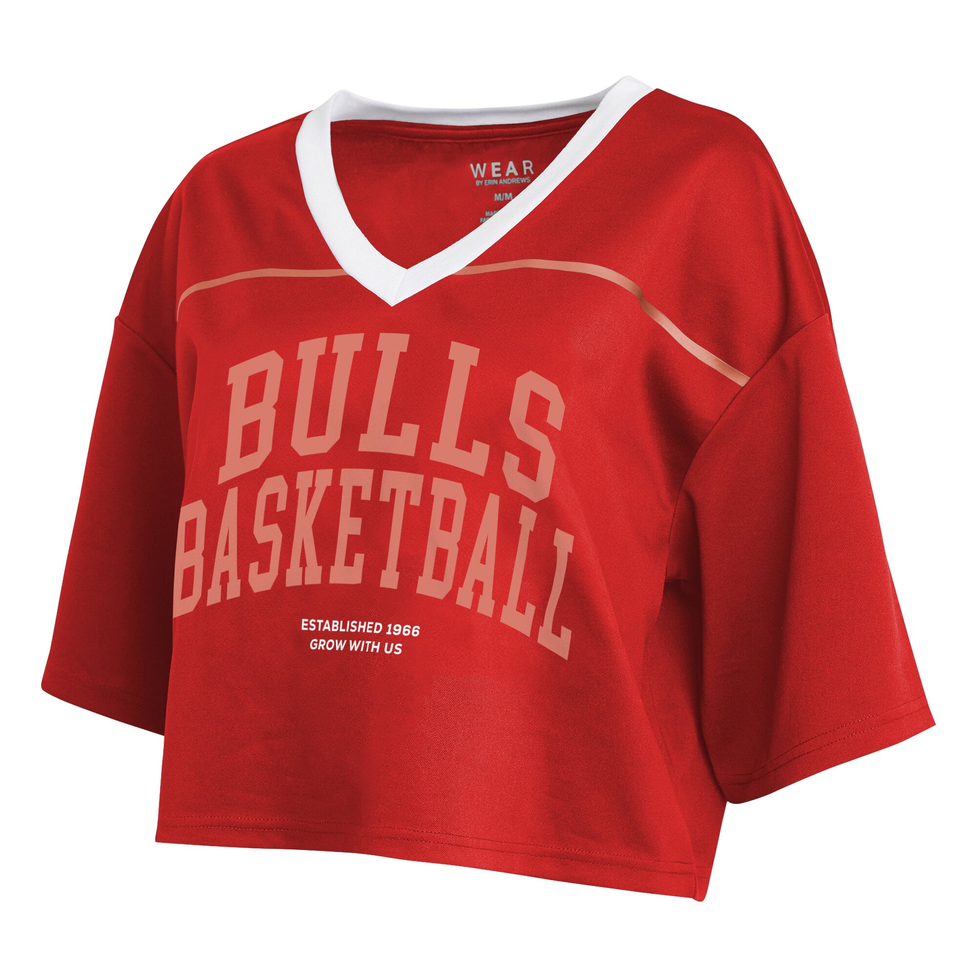 T-shirt court rouge Chicago Bulls pour femme de la marque WEAR by Erin Andrews