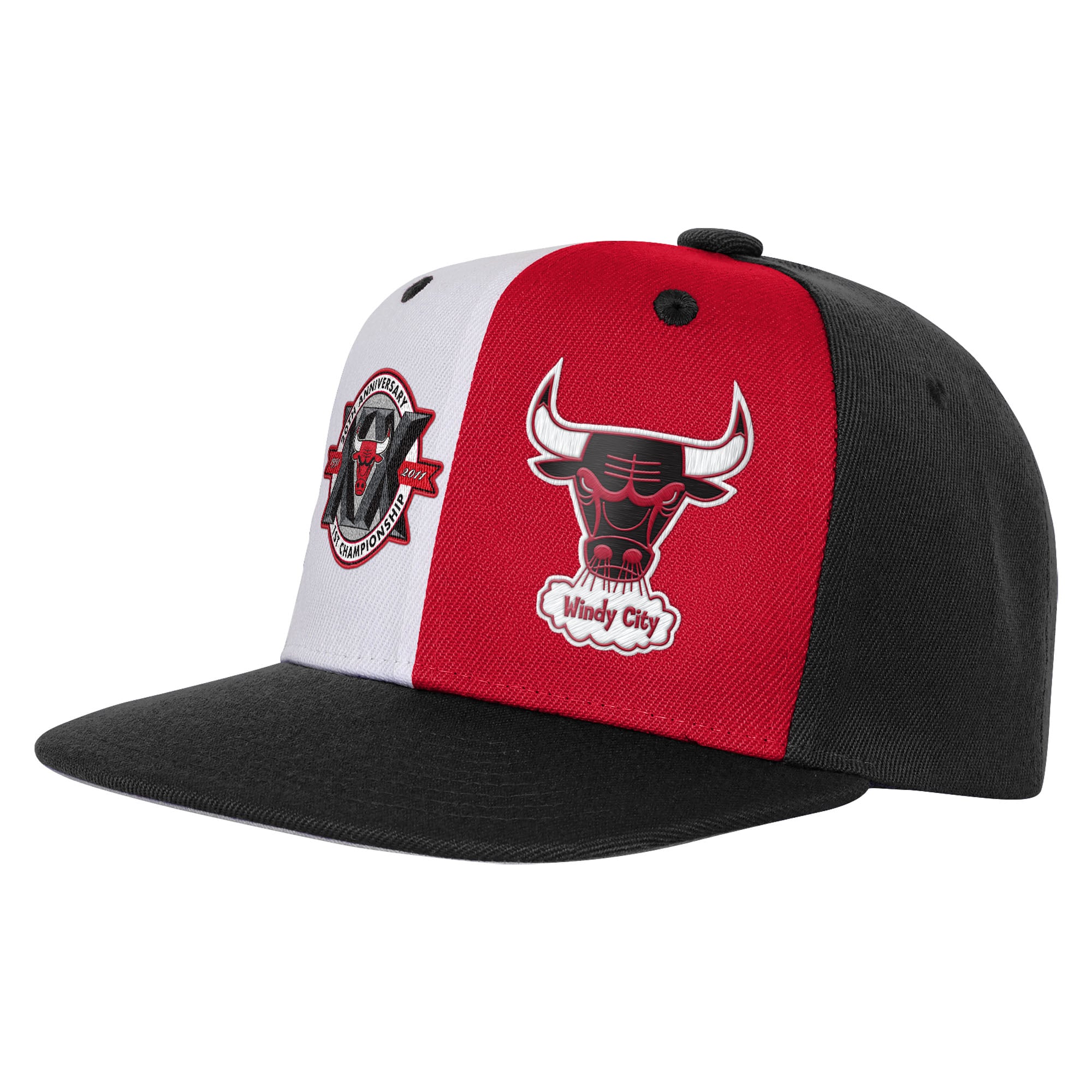 Youth Chicago Bulls Mitchell & Ness Black 20th Anniversary Duo Front Snapback Hat