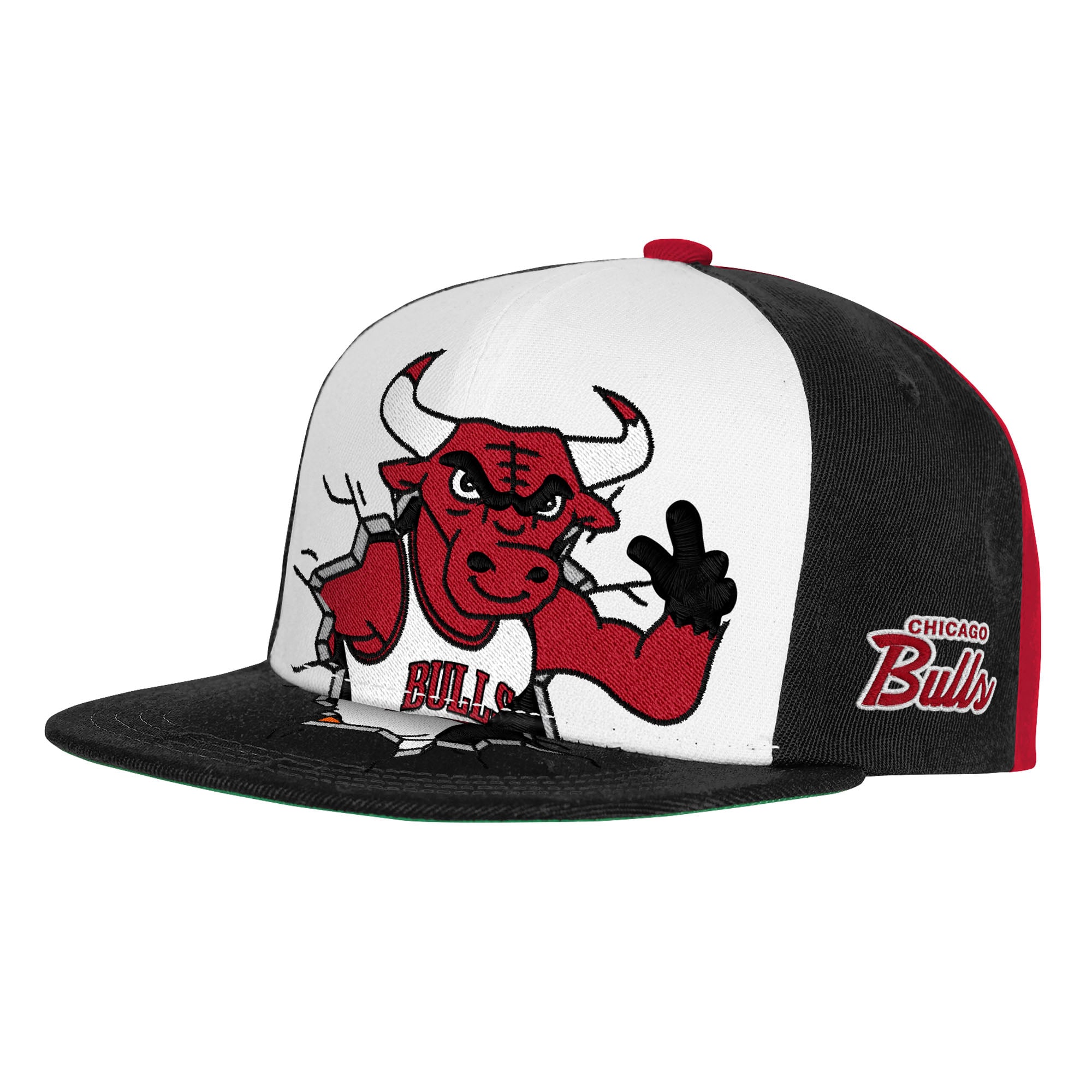 Youth Chicago Bulls Mitchell & Ness Black Mascot Snapback Hat