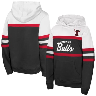 Chicago Bulls Mitchell & Ness Youth Vintage Head Coach Hoodie - Black/White