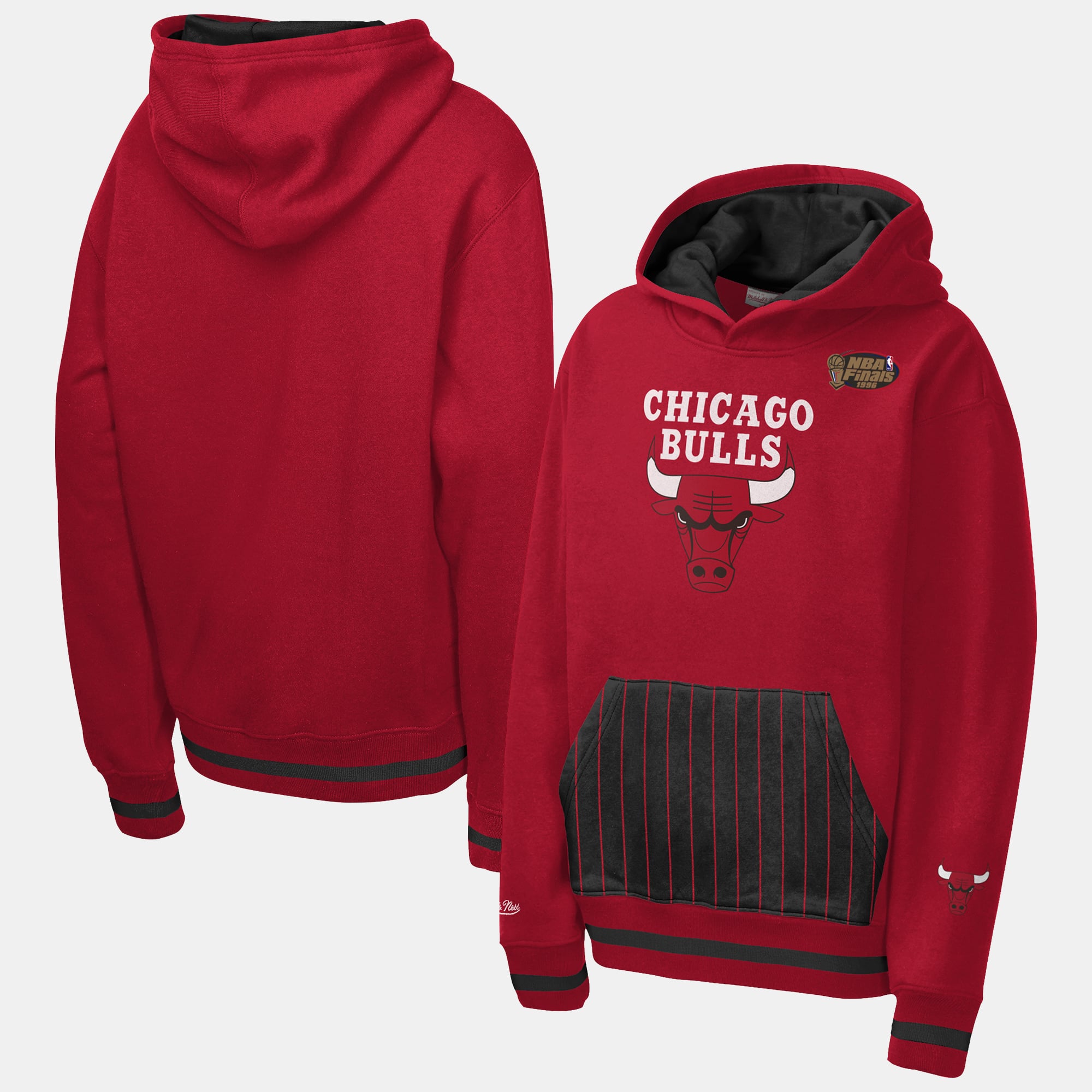 Youth Mitchell & Ness Red Chicago Bulls Playmaker Fashion Fleece Hoodie