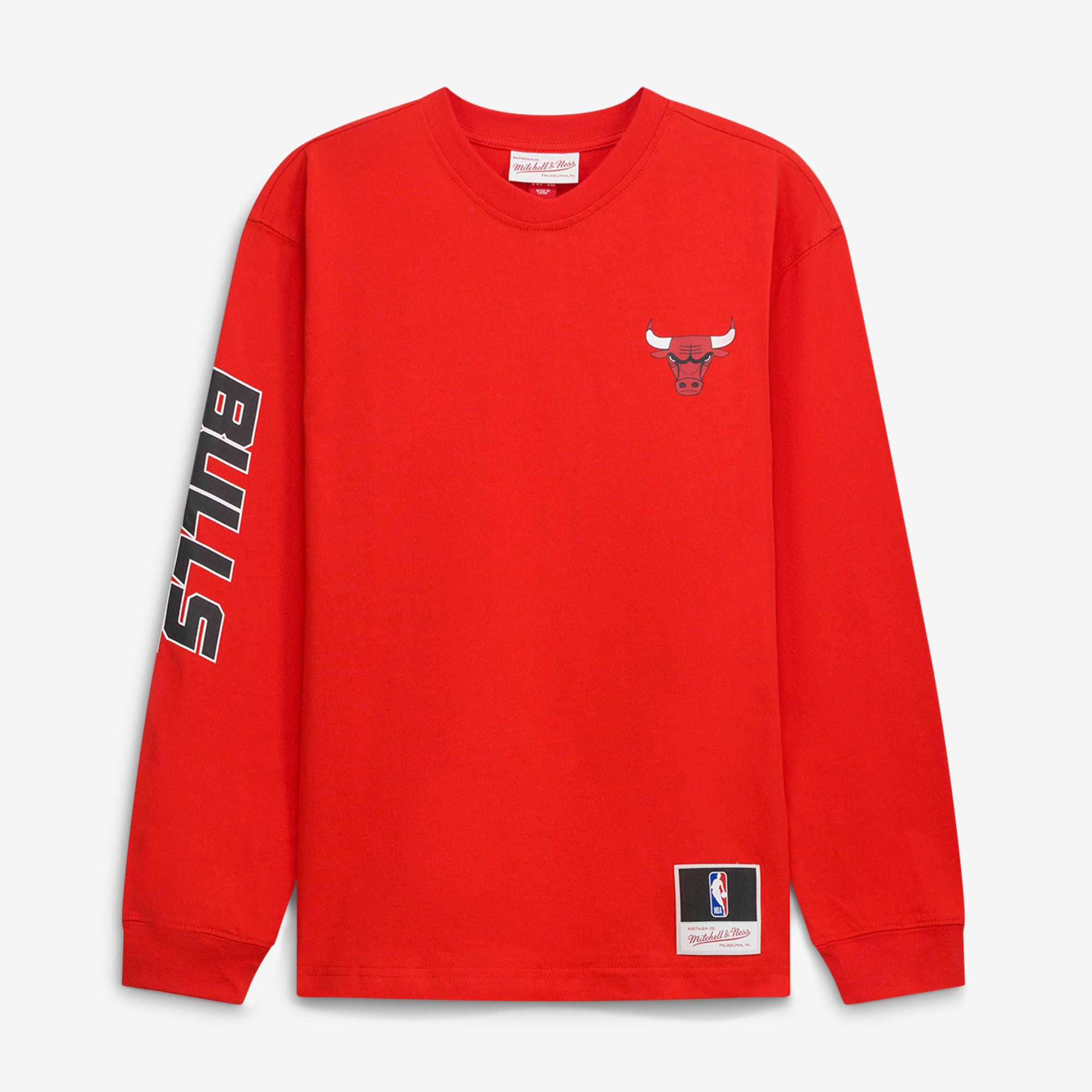 T-shirt à manches longues Mitchell & Ness rouge Chicago Bulls Triple Play pour enfant