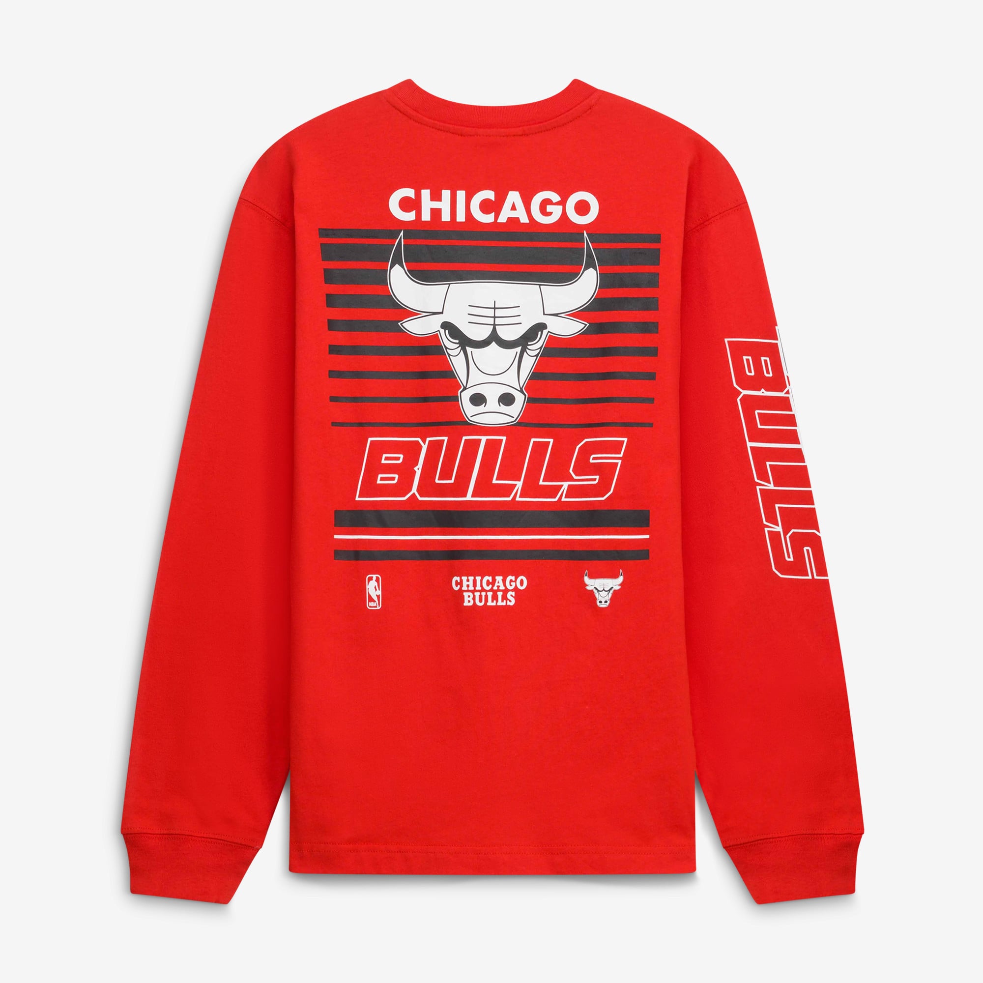 T-shirt à manches longues Mitchell & Ness rouge Chicago Bulls Triple Play pour enfant