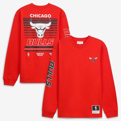 Chicago Bulls Mitchell & Ness Youth Triple Play Long Sleeve T-Shirt - Red